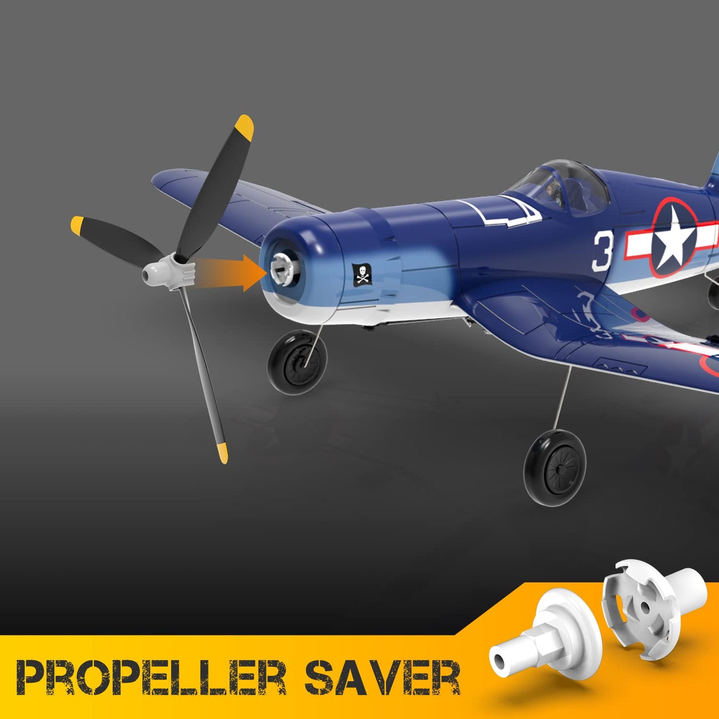 RCSHOBBY RC Plane 4-CH Remote Control Airplane F4U Corsair RTF Aircraft with One-Key Aerobatic and 6-axis Stabilizer,Ready to Fly RC Airplane for Beginner, Ideal Gift for Adults