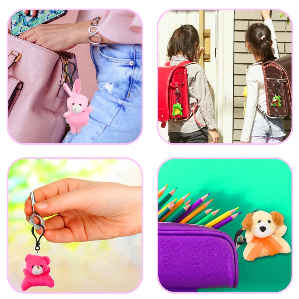 LUKBERA 28 Packs Plush Animals Keychain, Stuffed Animals Keychain Toys for Valentine's Day Easter Egg Fillers Classroom Exchange Gifts Goodie Bag