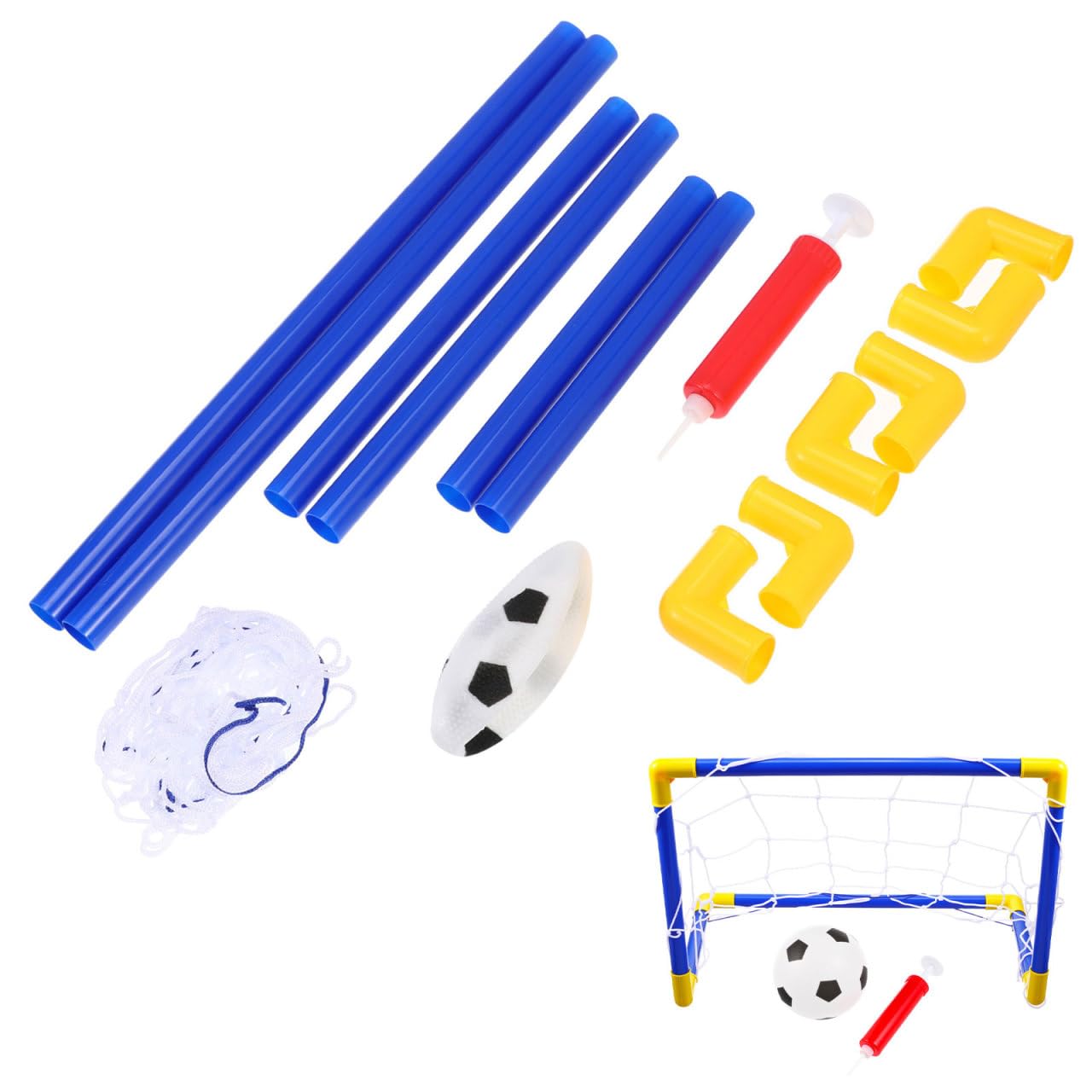 Kisangel Mini Soccer Goal Set for Kids 8-12 Indoor Outdoor Foldable Football Goal Door Lightweight Plastic Soccer Net for Backyard Training and Family Sports 12.5X17.6X9.9 Inches