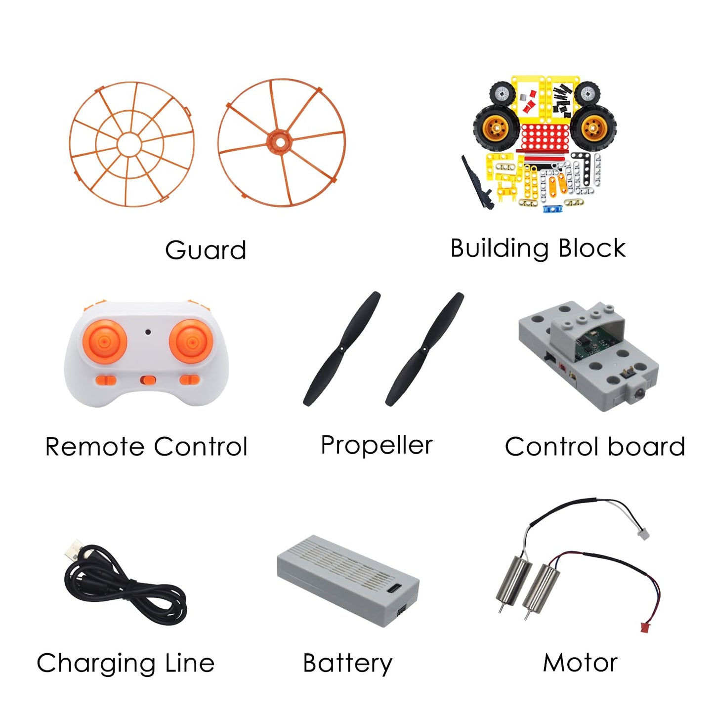 DIY Drone&RC Car Set for Kids and Beginners,2 Different Shapes,Remote Control Quadcopter,Build Your Own Drone,Educational Science Kits,Stem Building Toys,Easy to Build and Fly,Gift for Boy&Girl&Teens