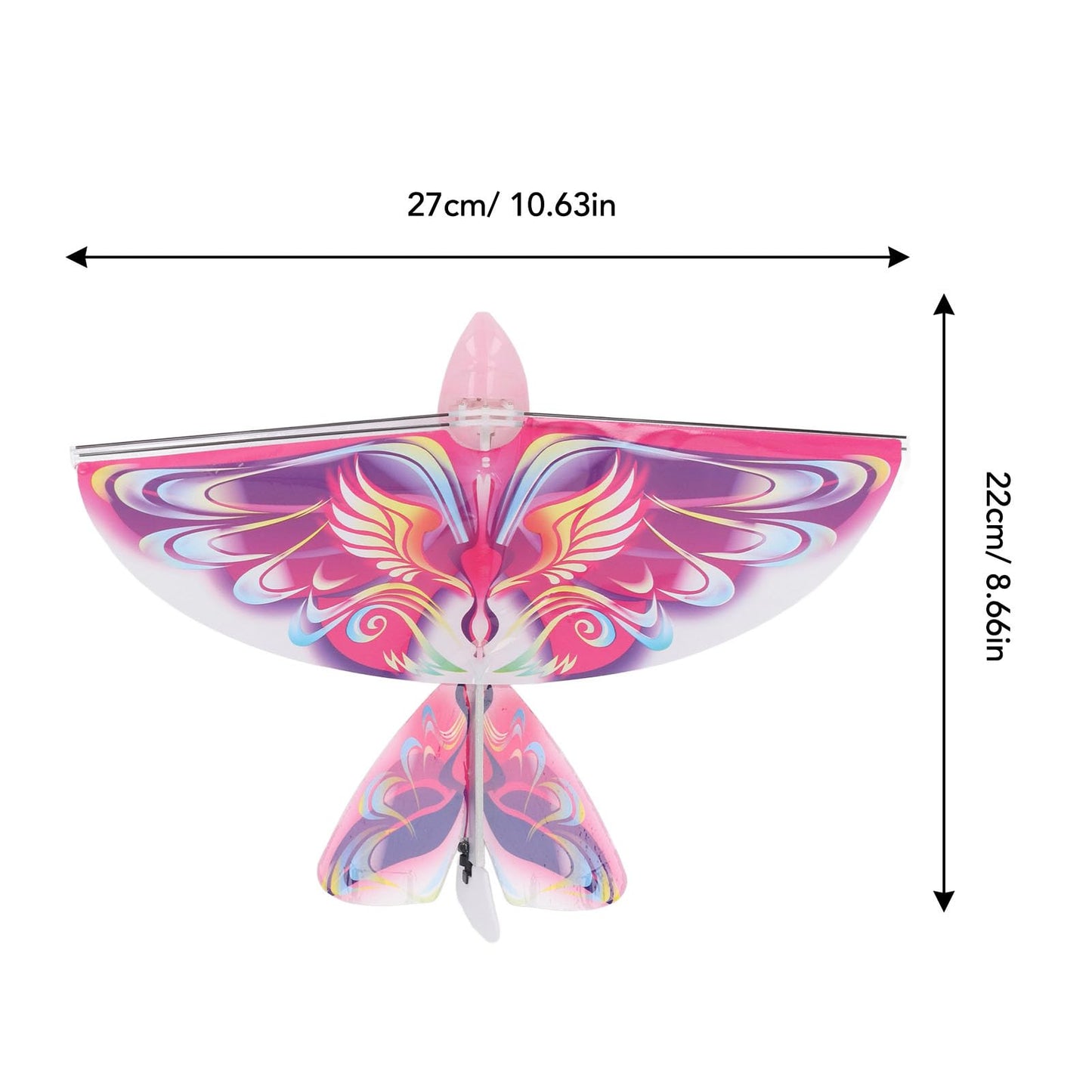 Flying RC Bird Toy 2.4GHz USB Charging LED Flapping Bird for Indoor Outdor (Pinkish)