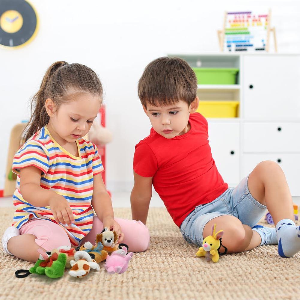 LUKBERA 28 Packs Stuffed Animal Keychains – Plush Animal Toy for Easter Egg Fillers Valentines Day Classroom Exchange Gifts, Party Favors