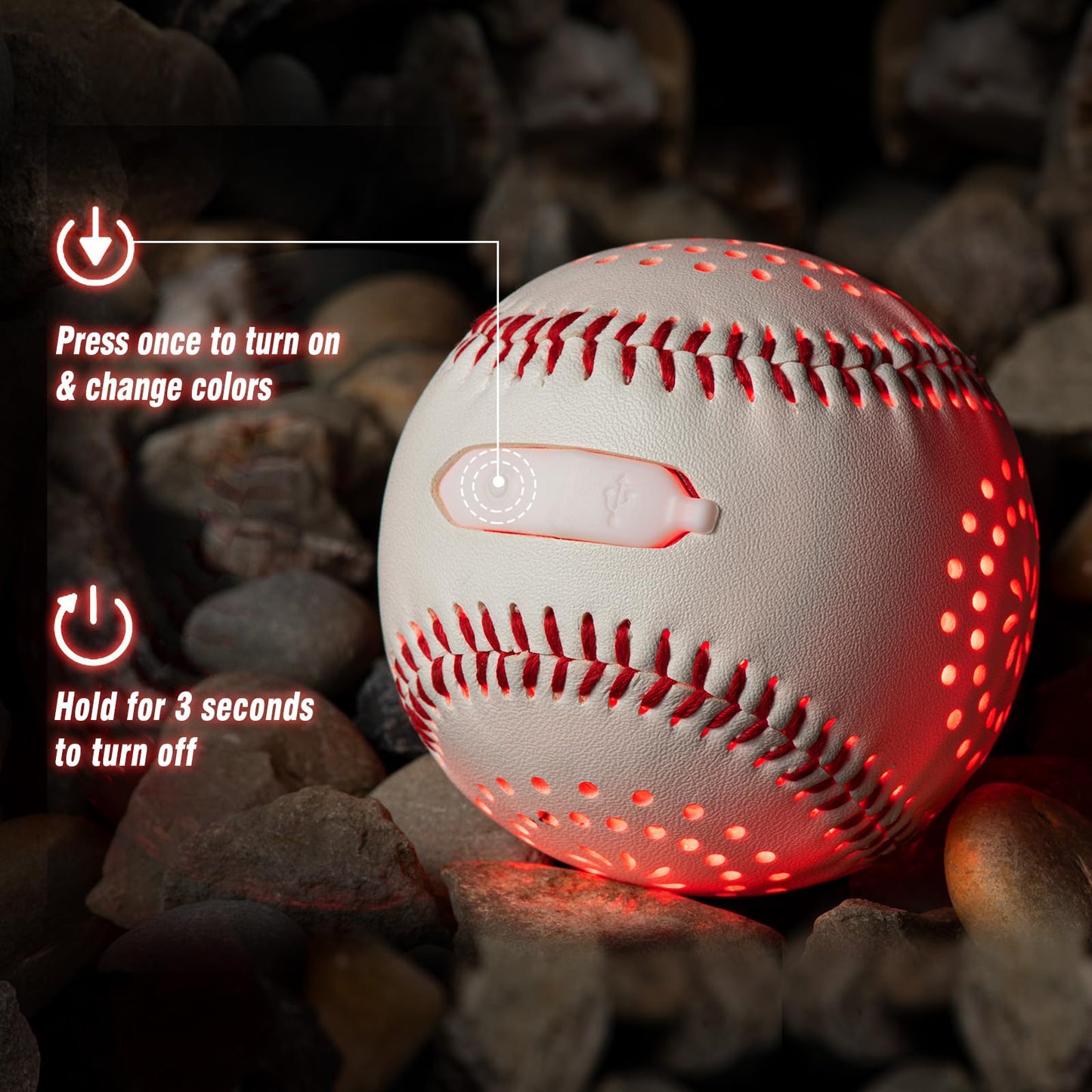 ZACEAC LED Rechargeable Baseball with 9 Lighting Modes Glow in The Dark Baseballs, Baseball Gifts for Boys 6 7 8 9 10 11 12 Years Old Sport Games for Kids Indoor Outdoor Toys for Kids
