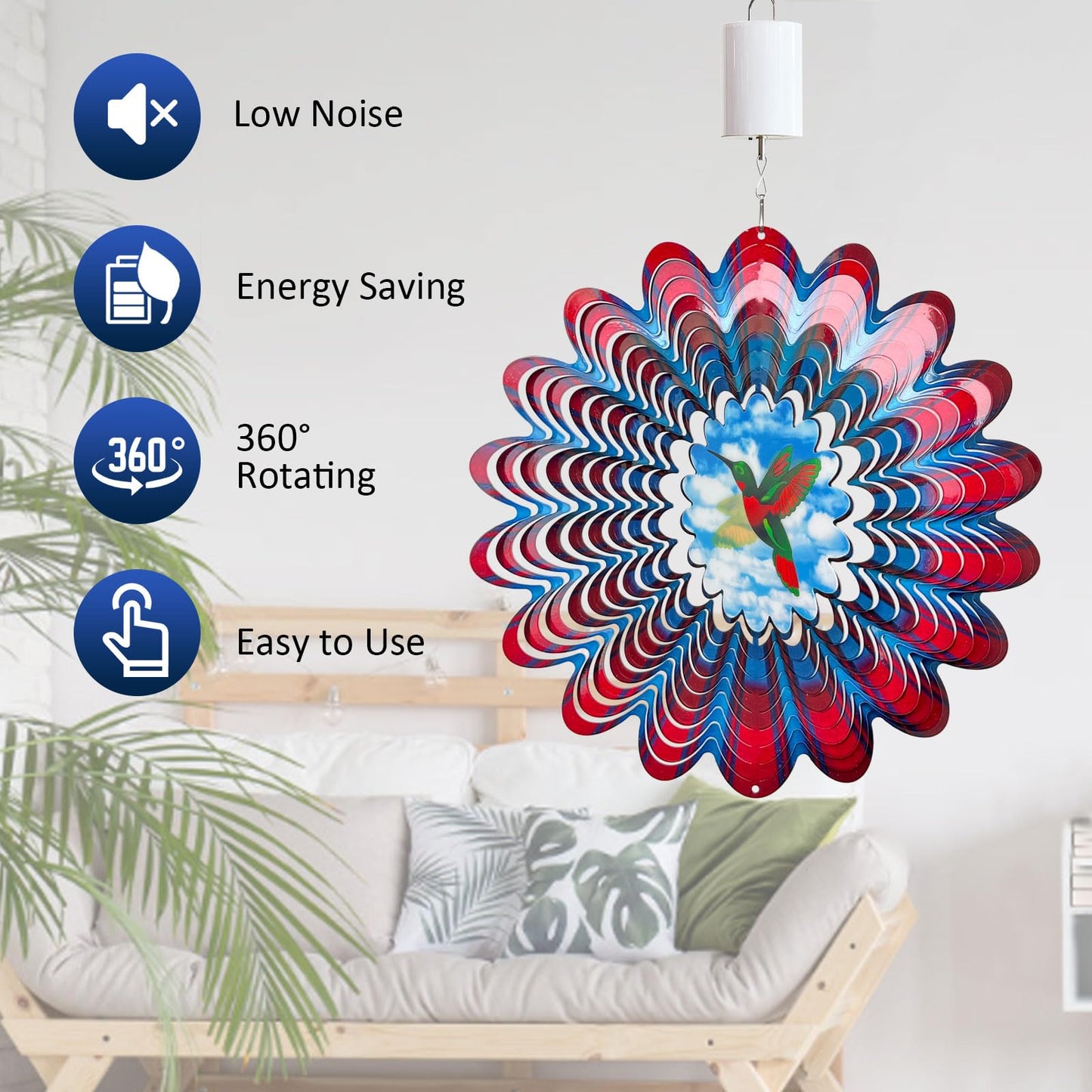 Eiryhope Wind Spinner Motor with Remote | Hanging Display for Wind Chimes, Windcatcher, Suncatcher, Garden Decor, Christmas Ornament, Disco Ball, 20 RPM