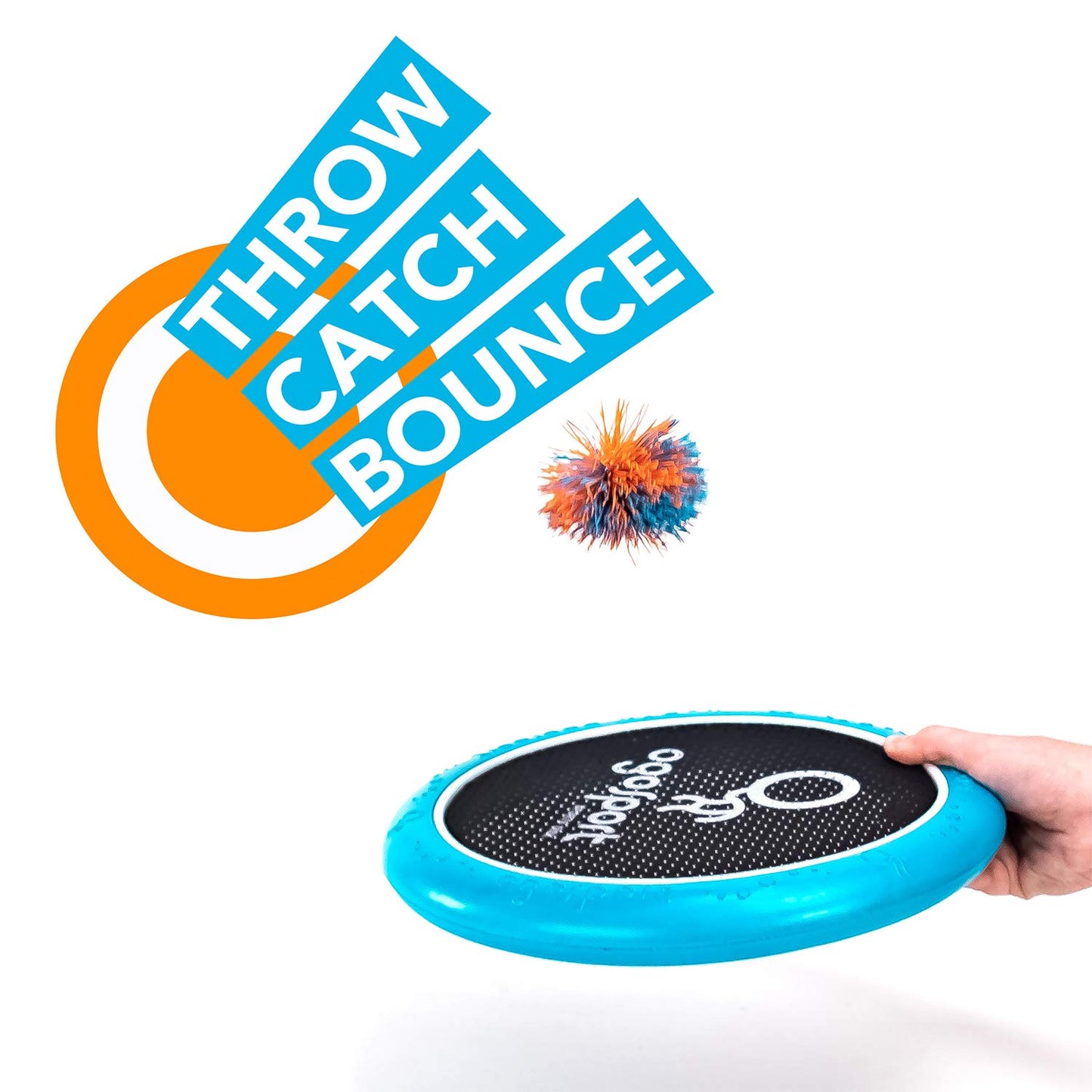 OgoDisk Mini Disc Set with OgoSoft Rubber Ball - Outdoor Bouncy Disk Game for Lawn & Pool - Throw, Toss & Catch - Kids & Adults 8+