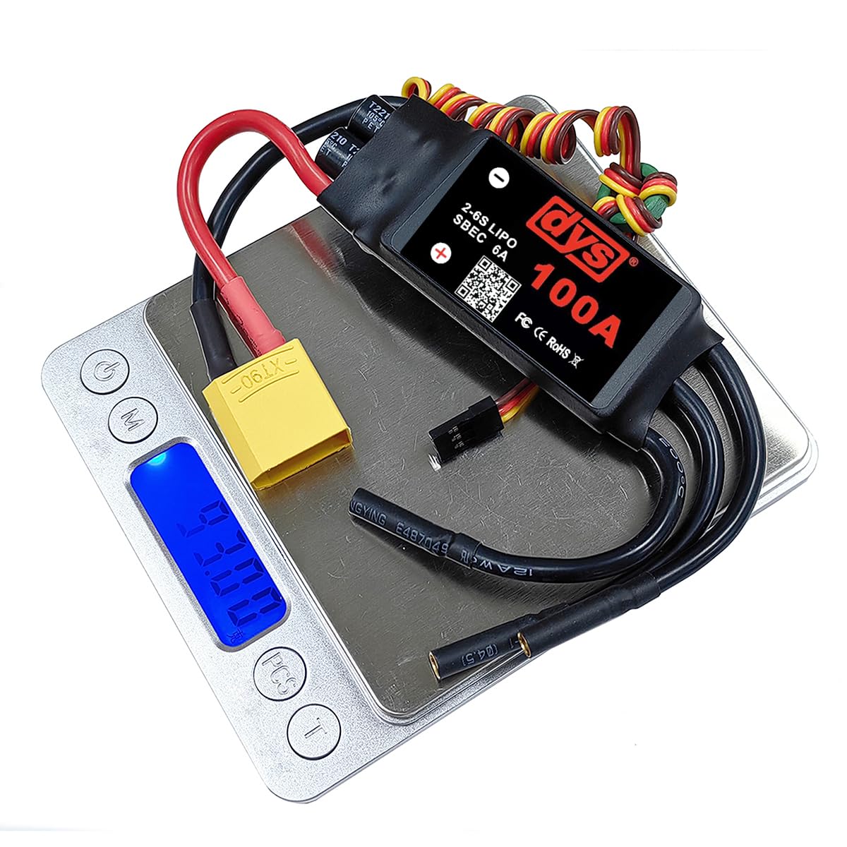 DYS 100A 2-6S Brushless ESC with 5V/6A SBEC with XT90 & 4.0mm Plug for RC Fixed-Wing Aircraft Helicopter