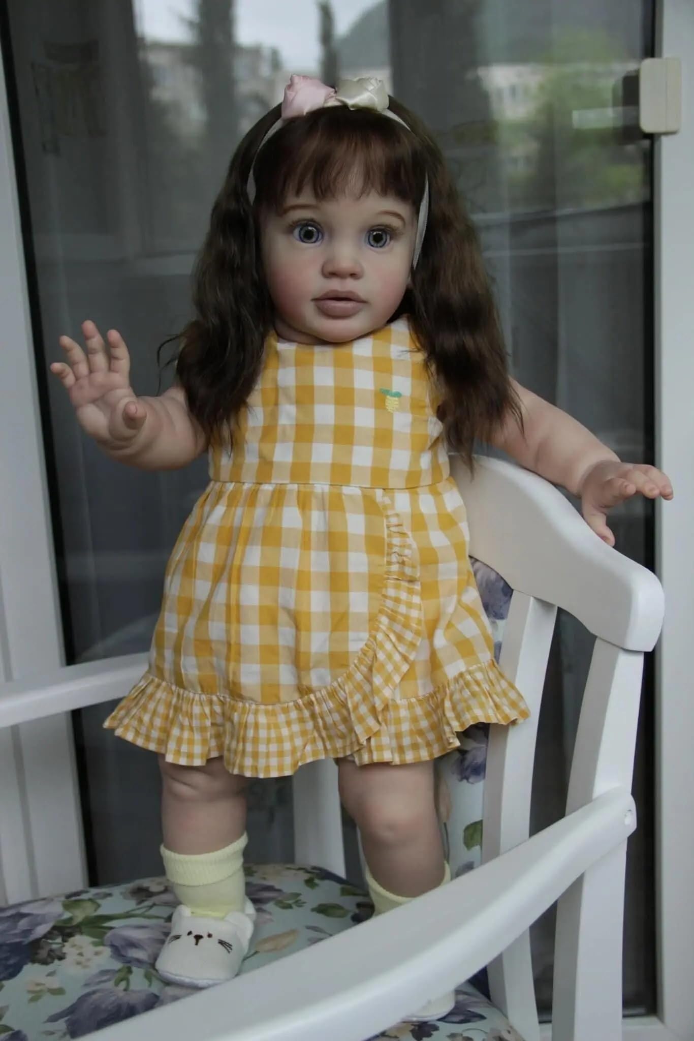KOKOMANDY Big Reborn Toddler Dolls 26 inch Reborn Doll Realistic Girl that Look Real Life Baby Dolls Soft Cloth Body Weighted Doll Rooted Brown Hair Cute Children Birthday Gifts