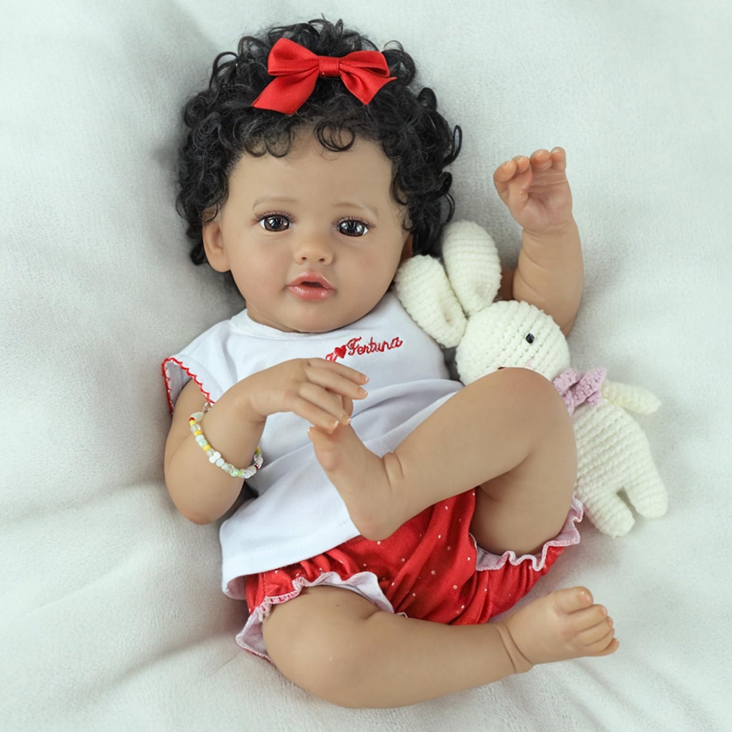 SCOM Reborn Baby Dolls Black-20 Inch Girl African American Realistic Newborn Girl Doll, Lifelike Weighted Soft Body, Christmas Birthday Gift for Kids Age 3+
