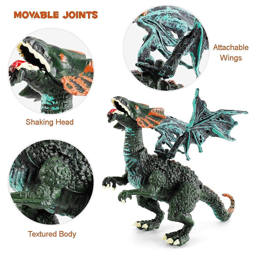 Liberty Imports 12 Pack Deluxe 3D Action Figures Realistic Figurine Puzzles in Jurassic Hatching Eggs - Ideal Kids Toy Party Favors Bulk Supplies (Dragons)