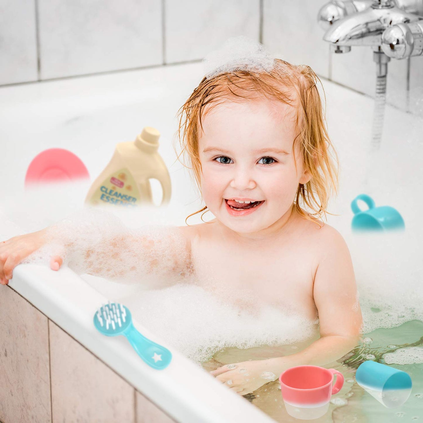 CUTE STONE Color Changing Play Kitchen Sink Toys, Children Electric Dishwasher Playing Toy with Running Water,Upgraded Real Faucet and Play Dishes,Pretend Role Play Toys for Kids Boys Girls