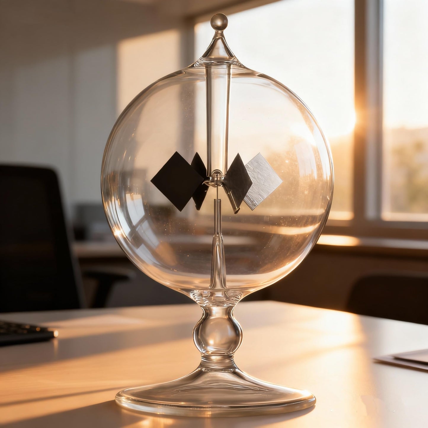 DORAMI Clear Solar Power Crookes Radiometer Sun Light Energy Glass Windmill Spinning Vanes