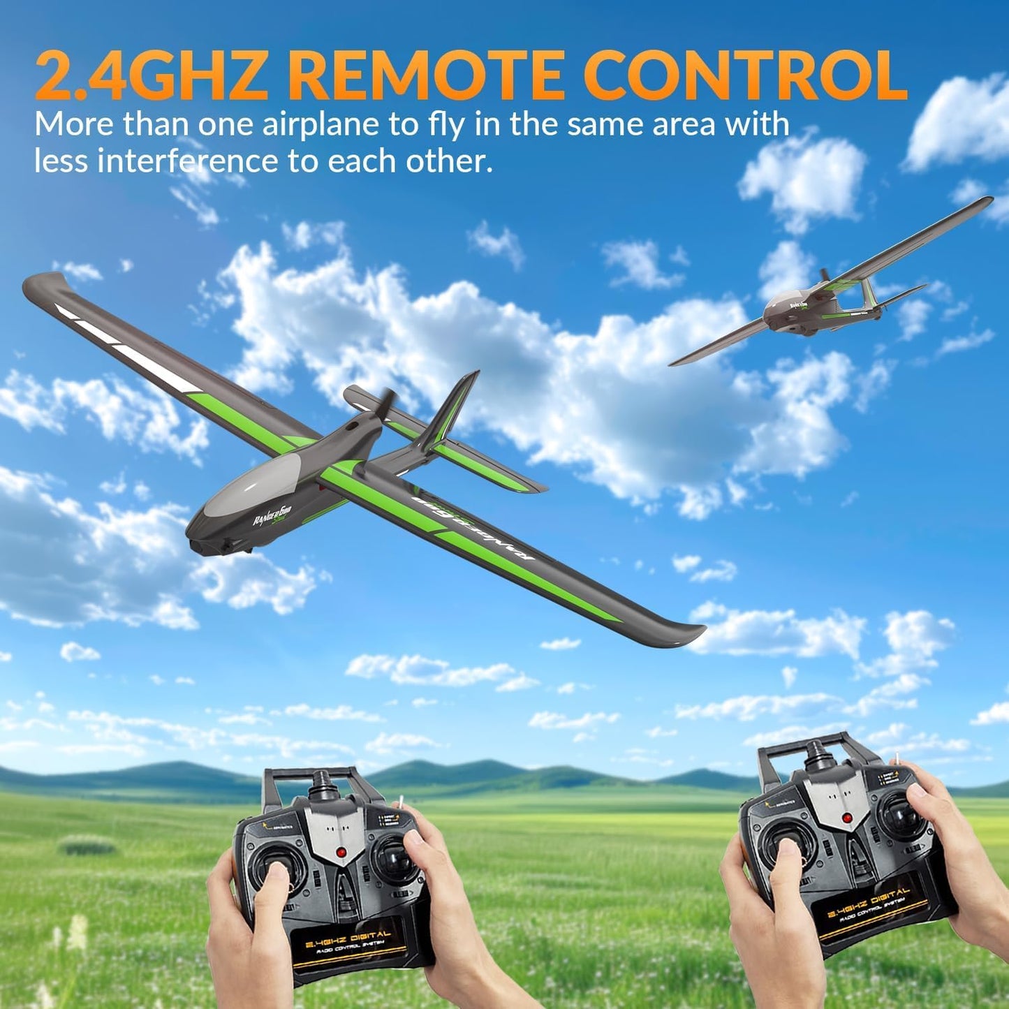 volantexrc RC Plane, 4CH Remote Control Glider Airplane RTF with 6-Axis Gyro, 3 Modes & Aerobatics Easy to Fly, 2.4GHz Radio Controlled Aircraft for Beginners& Adults, Ranger600 Stunt, Black