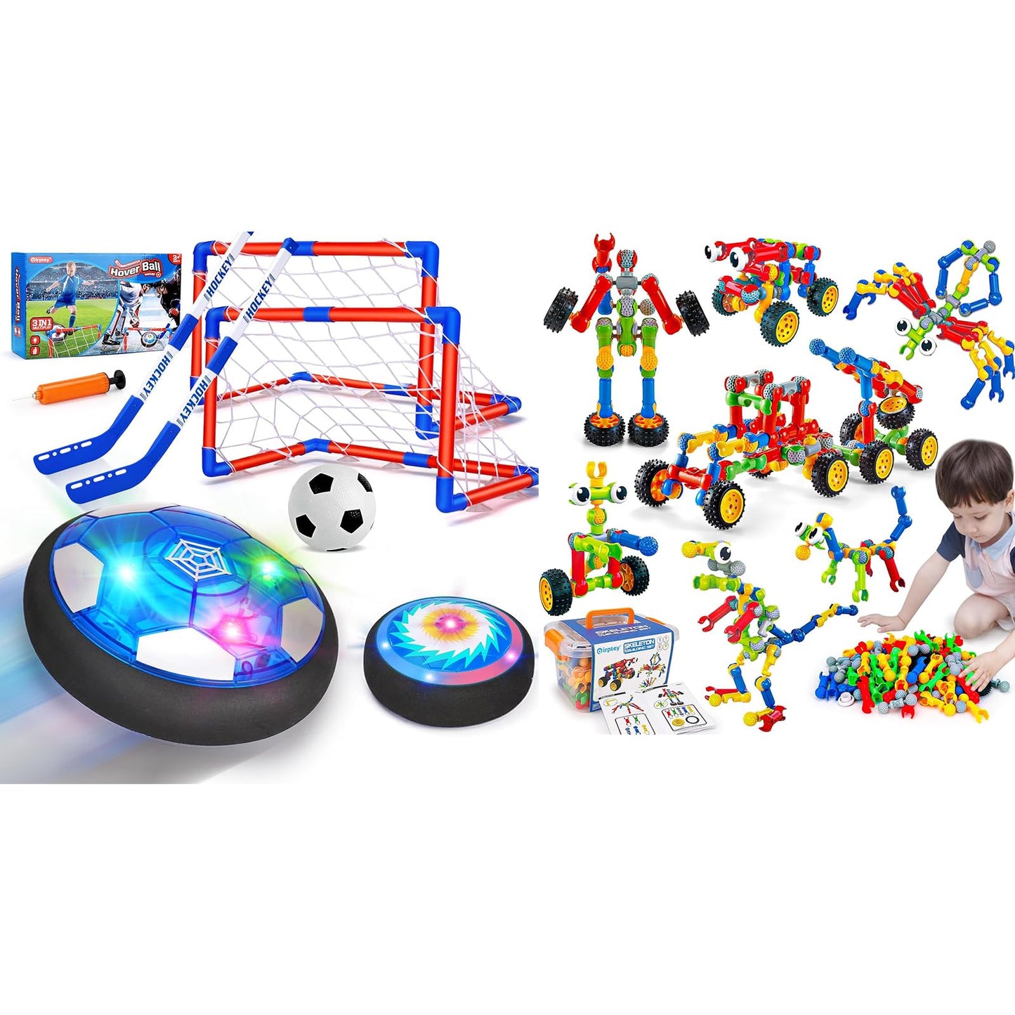 Qirptey Hover Soccer Ball & Kids STEM Building Toys