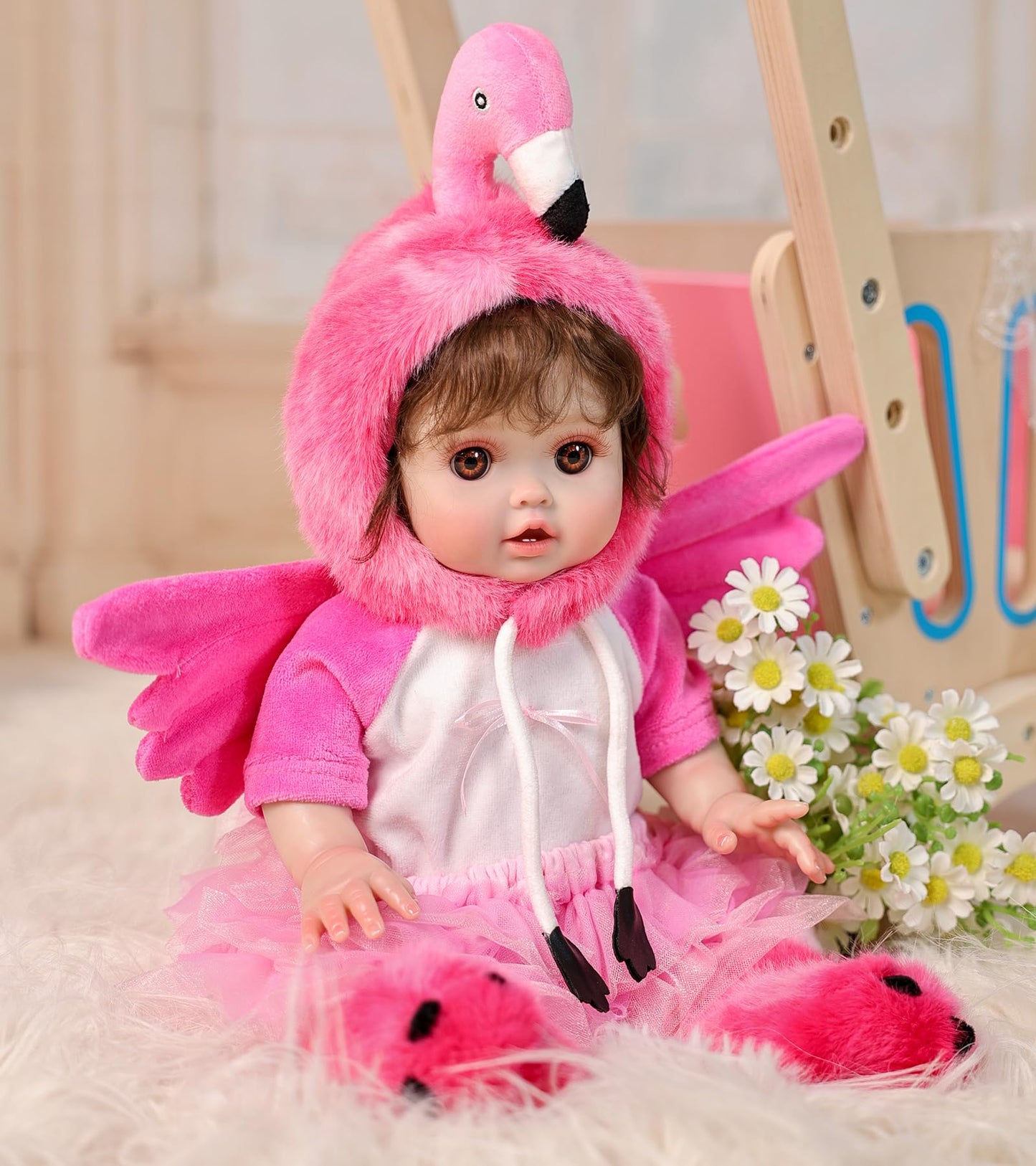 Cloveray Reborn Baby Dolls, 18 Inch Large Realistic Hand-Rooted Hair Lifelike Baby Dolls with Accessories for 3+ Year Old Girls Gifts, Pretend Play, Collection