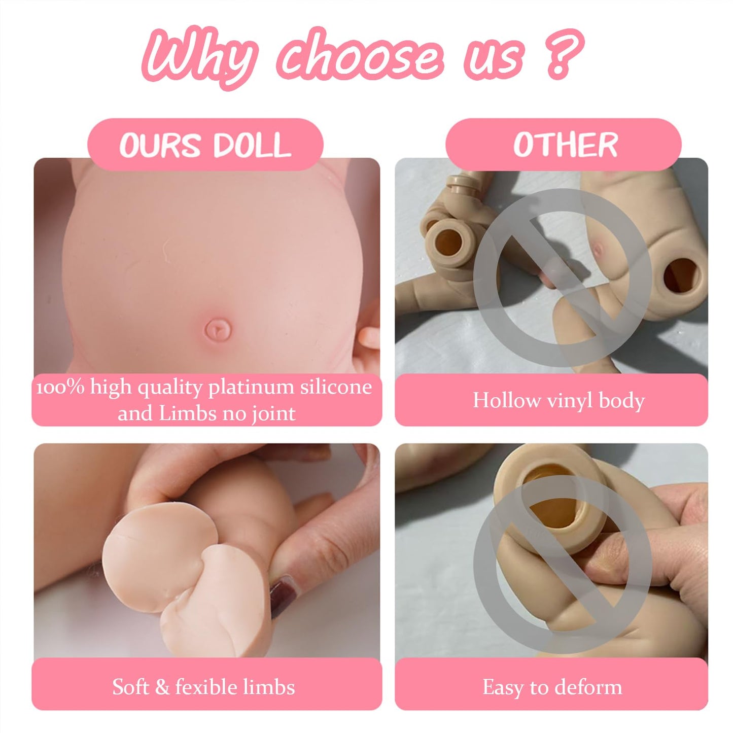 KUICEO Reborn Baby Dolls That Lifelike -18.5 inch Full Body Silicone Sleeping Baby Girl Handmade Face Realistic Body Details for Children Gift