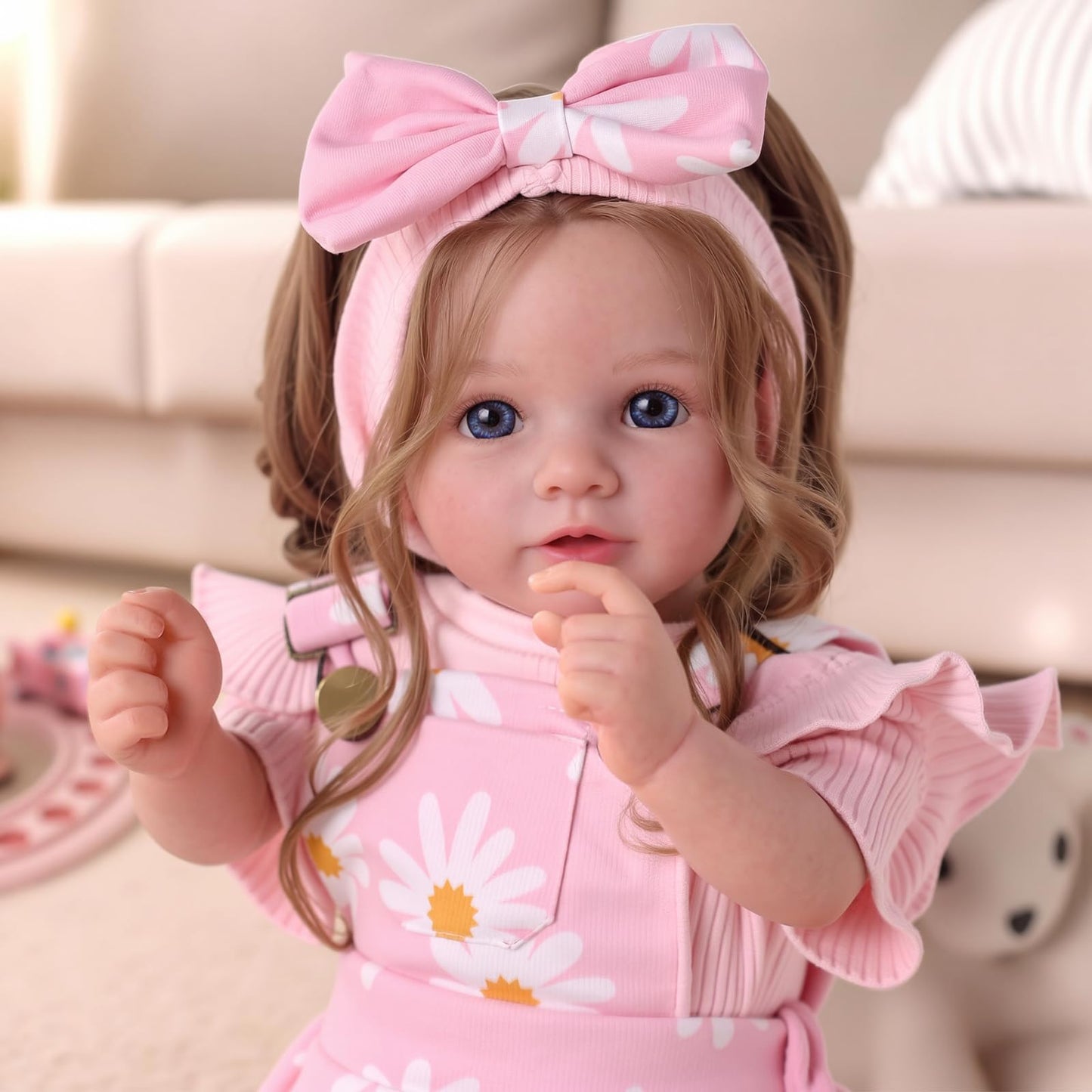 BABESIDE Reborn Baby Dolls, 20Inch Soft Cloth Body Realistic Baby Doll w/Rooted Hair and Open Eye Reborn Doll for Girls Real Life Baby Dolls Perfect for Kids Ages 3+, Playtime and Collection