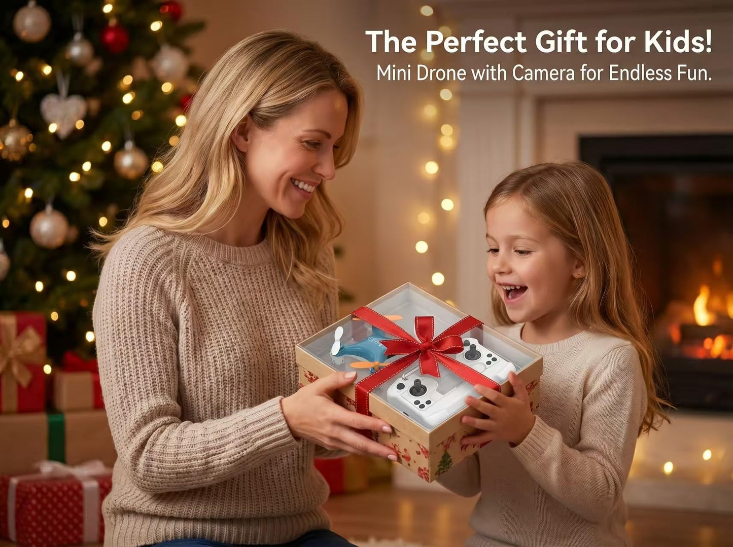 Mini Drone for Kids, Indoor Portable Nano Quadcopter with Altitude Hold, LED Lights, 3D Flips, Easy to Fly Toy Gift for Boys Girls (blue-No camera)