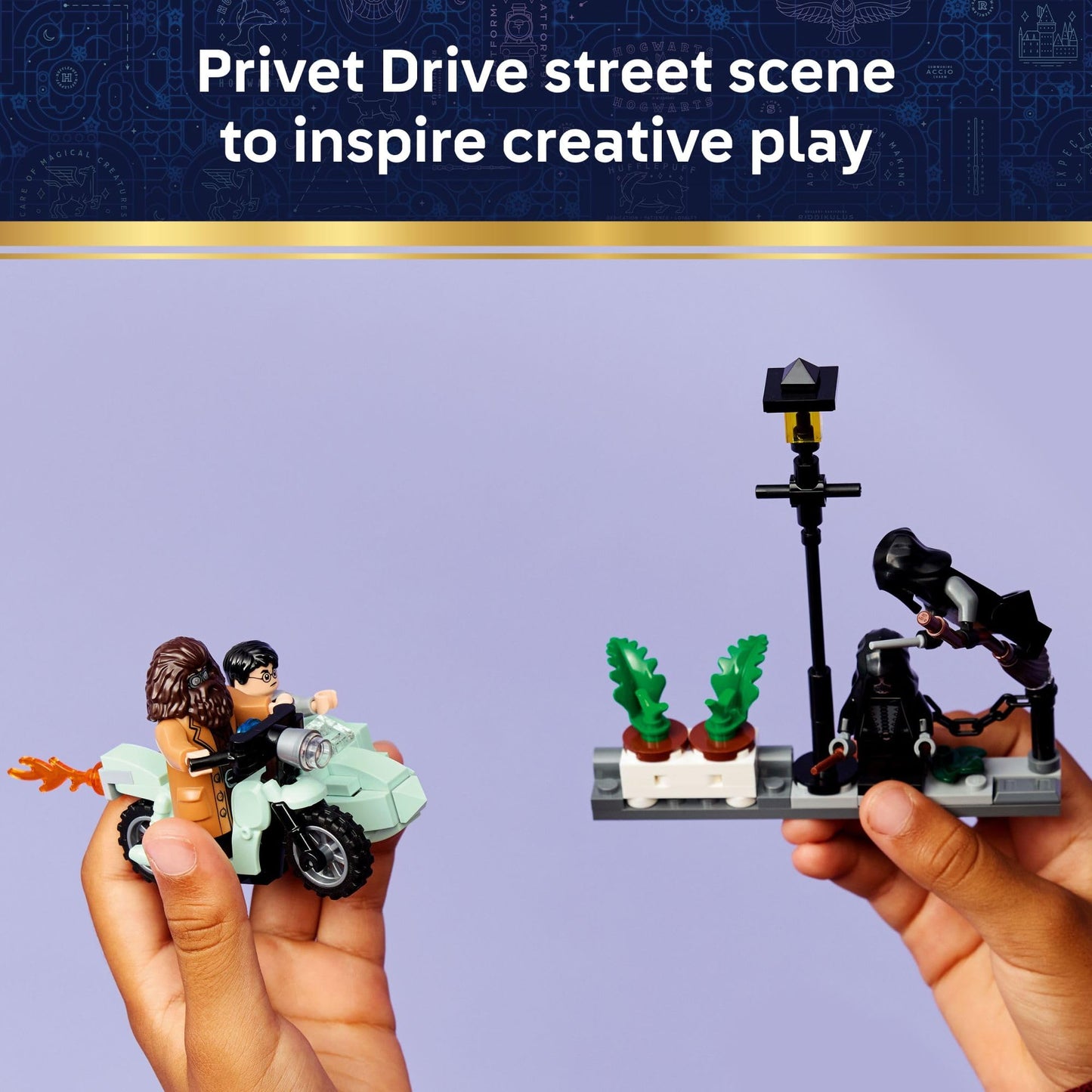 LEGO Harry Potter Hagrid & Harry’s Privet Drive Escape Building Toy for Boys & Girls - Pretend Play Set for Kids, Ages 8+ - W/Mini Hagrid's Motorcycle & 4 Minifigures - Gift for Birthdays - 76459