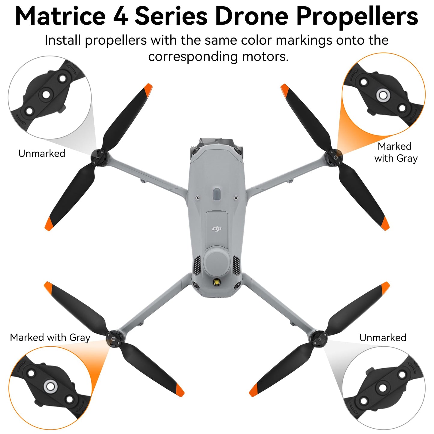 Craznick Matrice 4 Propellers Blades - 4Pcs Props Quick Replacement Spare Part Low Noise Wings for DJI Matrice 4/4T/4E Drone Accessories 1157F