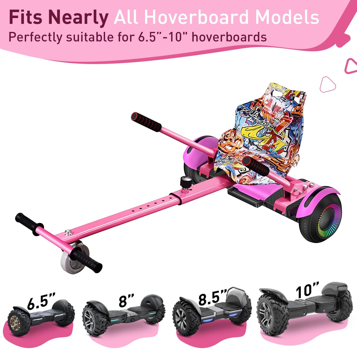 Hiboy HC-01 Hoverboard Kart Seat Attachment Accessory for 6.5" 8" 10" Two Wheel Self Balancing Scooter