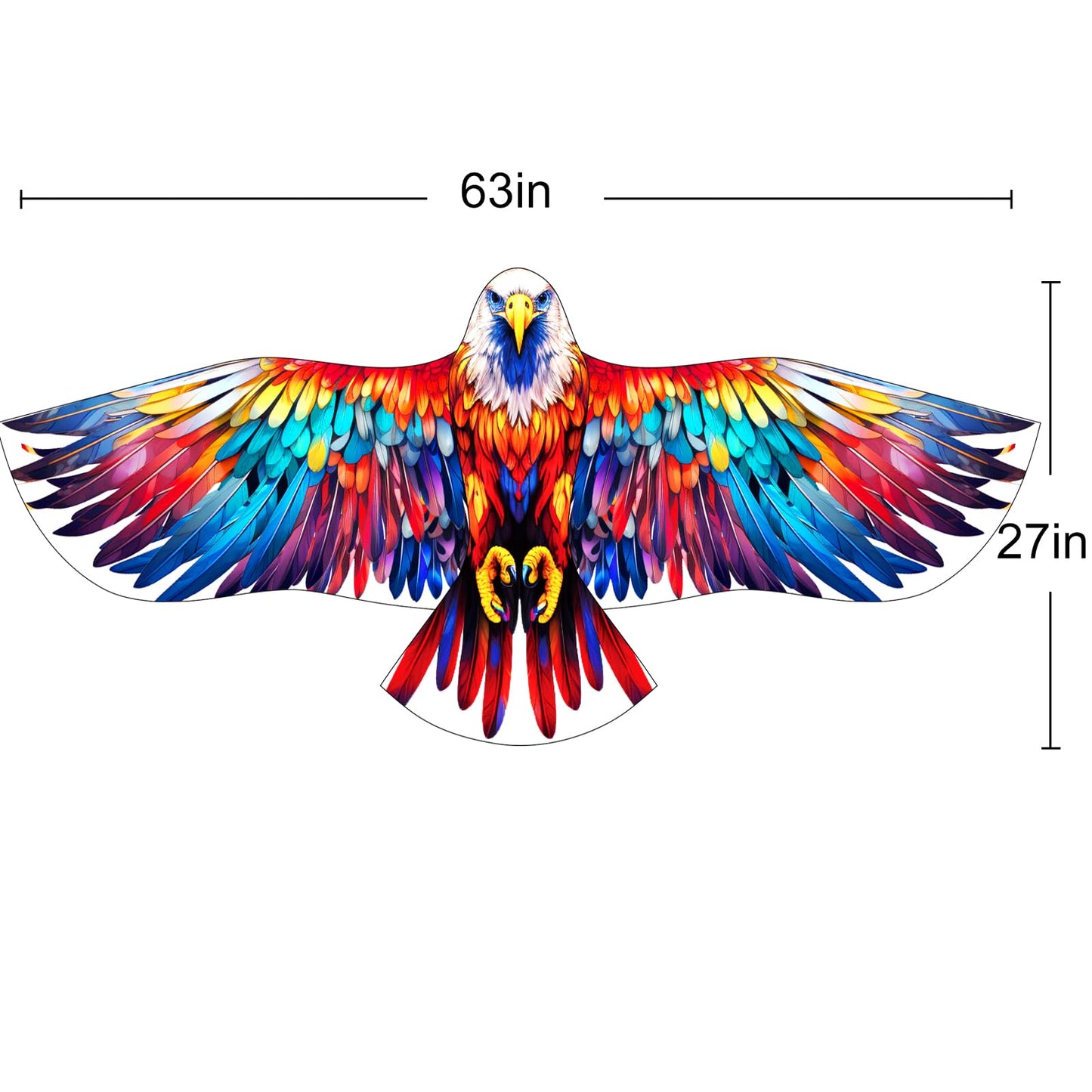 HENGDA KITE Eagle Kite,for Kids and Adults,Easy to Fly,Excellent Fabric and Structure Design,The Pictures are Beautiful in high Definition,Suitable for Beginners(63x27)