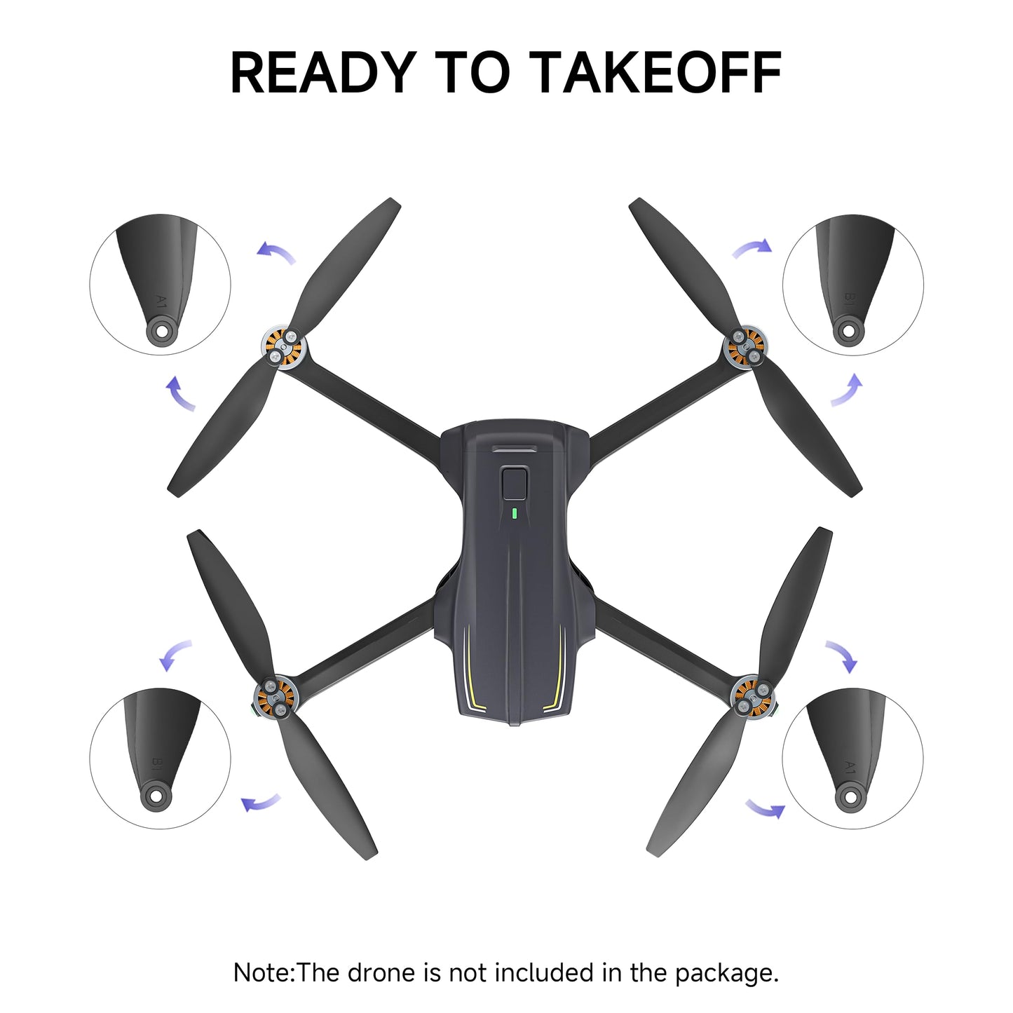 Ameta Drone Propellers Props Blades Spare Part for Ameta S20/S20 Pro RC Quadcopter Drone