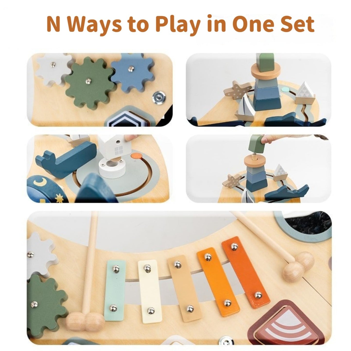 GLCforever Montessori Activity Table for 1-3 Year Old | Large Size Busy Board & Sensory Toys | Learning Activity Center for Baby for 1 Year Old Boy or Girl