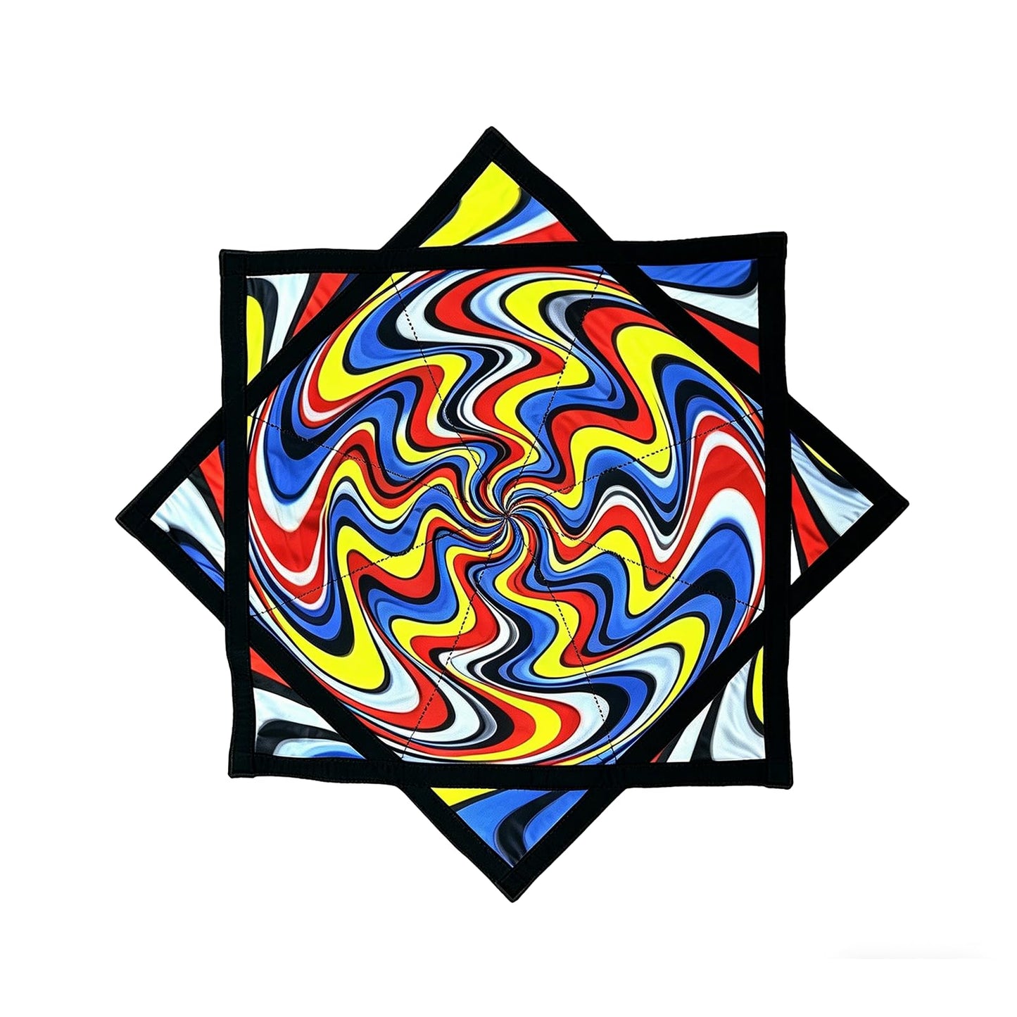 Bailitoy 24 Inch Spinning Cloth Flow Star for Beginners to Advanced Easy to Spin & Do Tricks,Double-Sided Pattern for Juggling,Dance,Festival & Outdoor Play (Blue)
