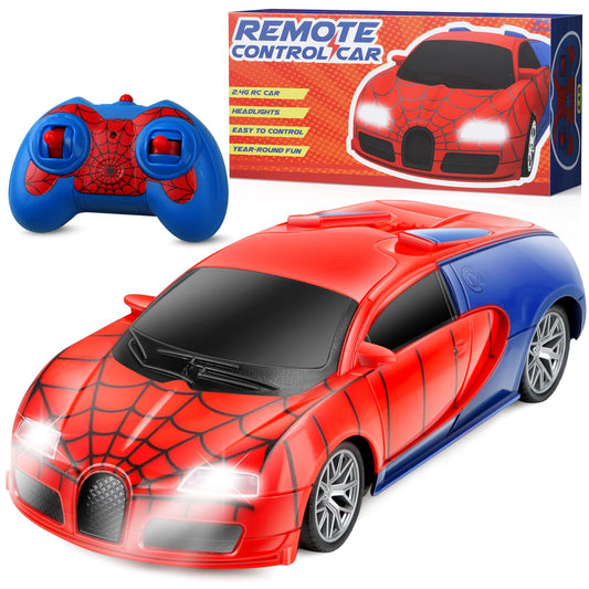 Gretex Remote Control Car Toy for Kids: Spider RC Cars for Boys Age 4-7 Toy Cars for Boys Age 4-7 Racing Car Toys Spider Toys for Boy 4-6 Birthday Gift for 3 4 5 6 7 8 Year Old Boy Girls, Red