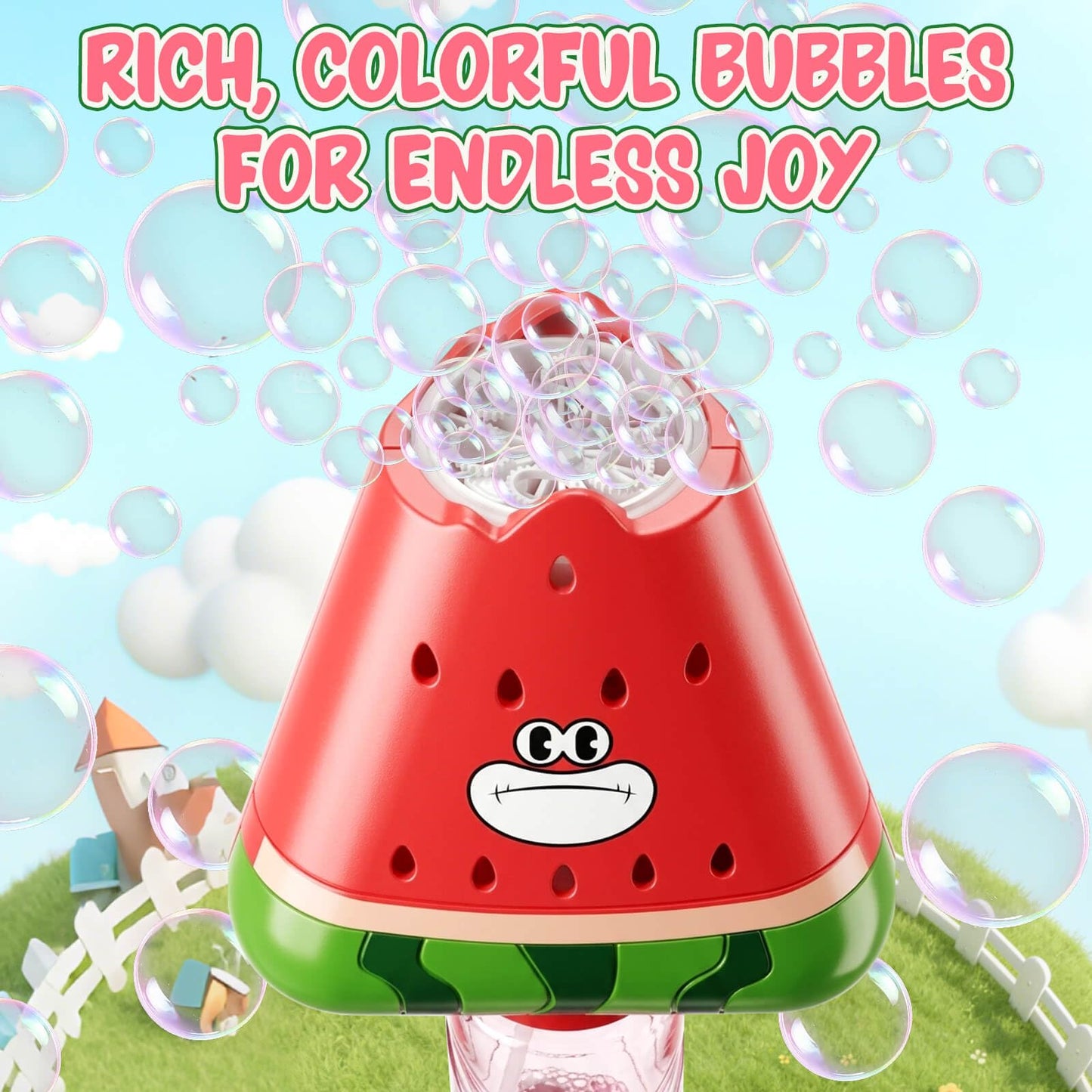 Aooess Bubble Wands for Kids Ages 3-5 Years Old: Automatic Bubble Machine for Kid, Light Up Bubble Wand Toddler Outdoor Toys, Summer Outdoor Party Birthday Gift for 3 4 5 6 7 8 Year Old Girls, Red