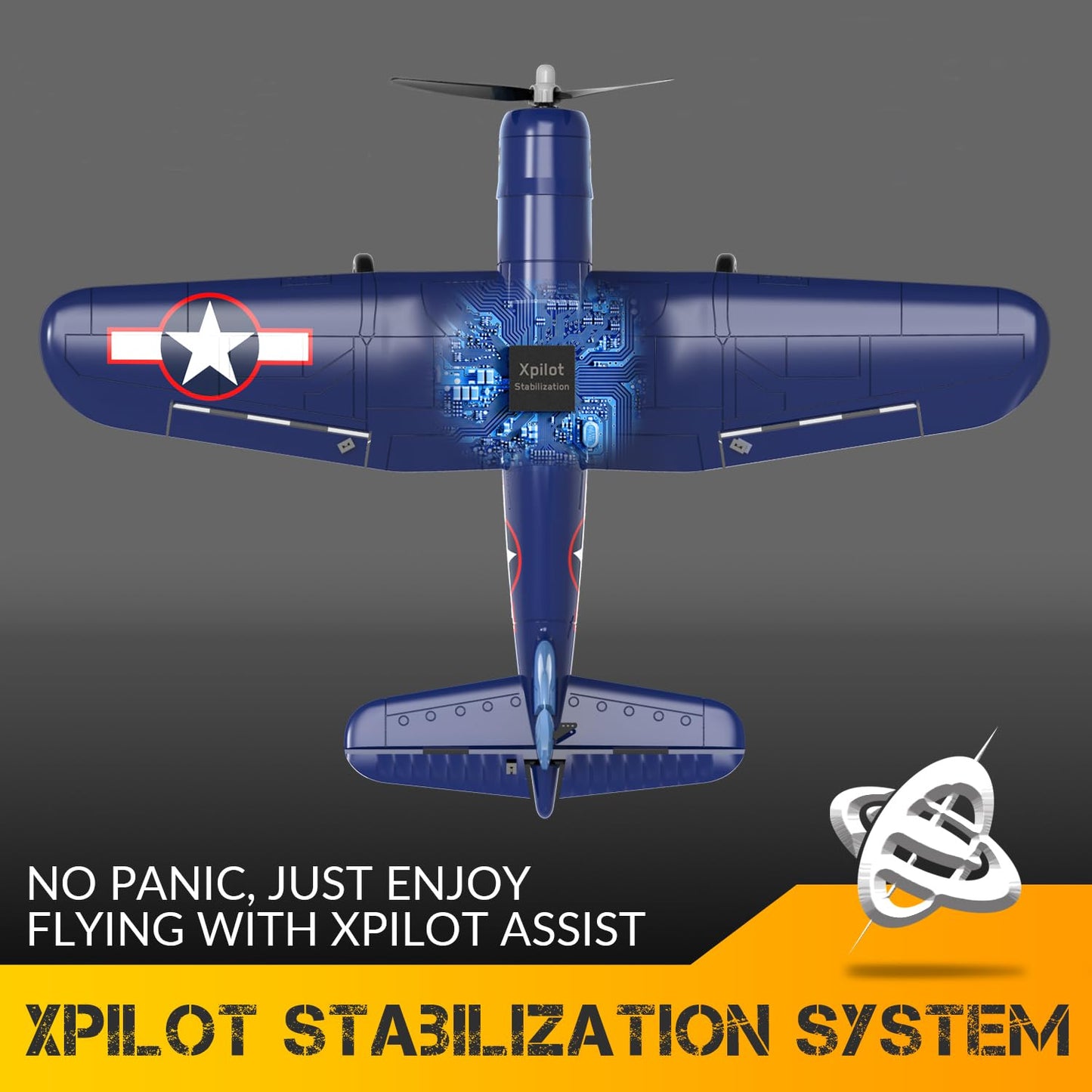 RCSHOBBY RC Plane 4-CH Remote Control Airplane F4U Corsair RTF Aircraft with One-Key Aerobatic and 6-axis Stabilizer,Ready to Fly RC Airplane for Beginner, Ideal Gift for Adults