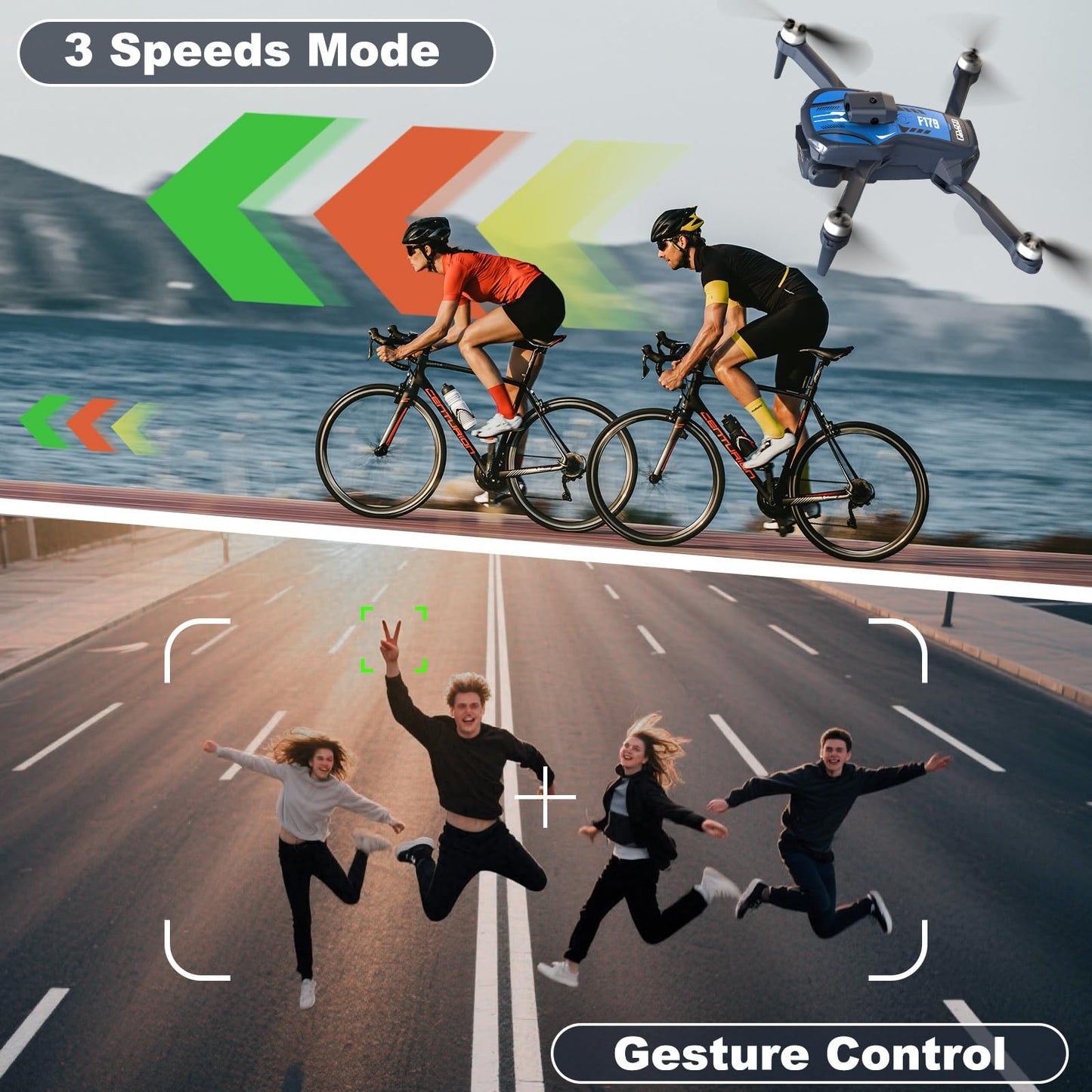 F179 Drone with 1080P Camera, Brushless Motors, Obstacle Avoidance & WIFI Control,Trajectory Flight, 3D Flip, Optical Flow Positioning, Electric 90° Lens, Quadcopter for Adults/Kids/Beginners