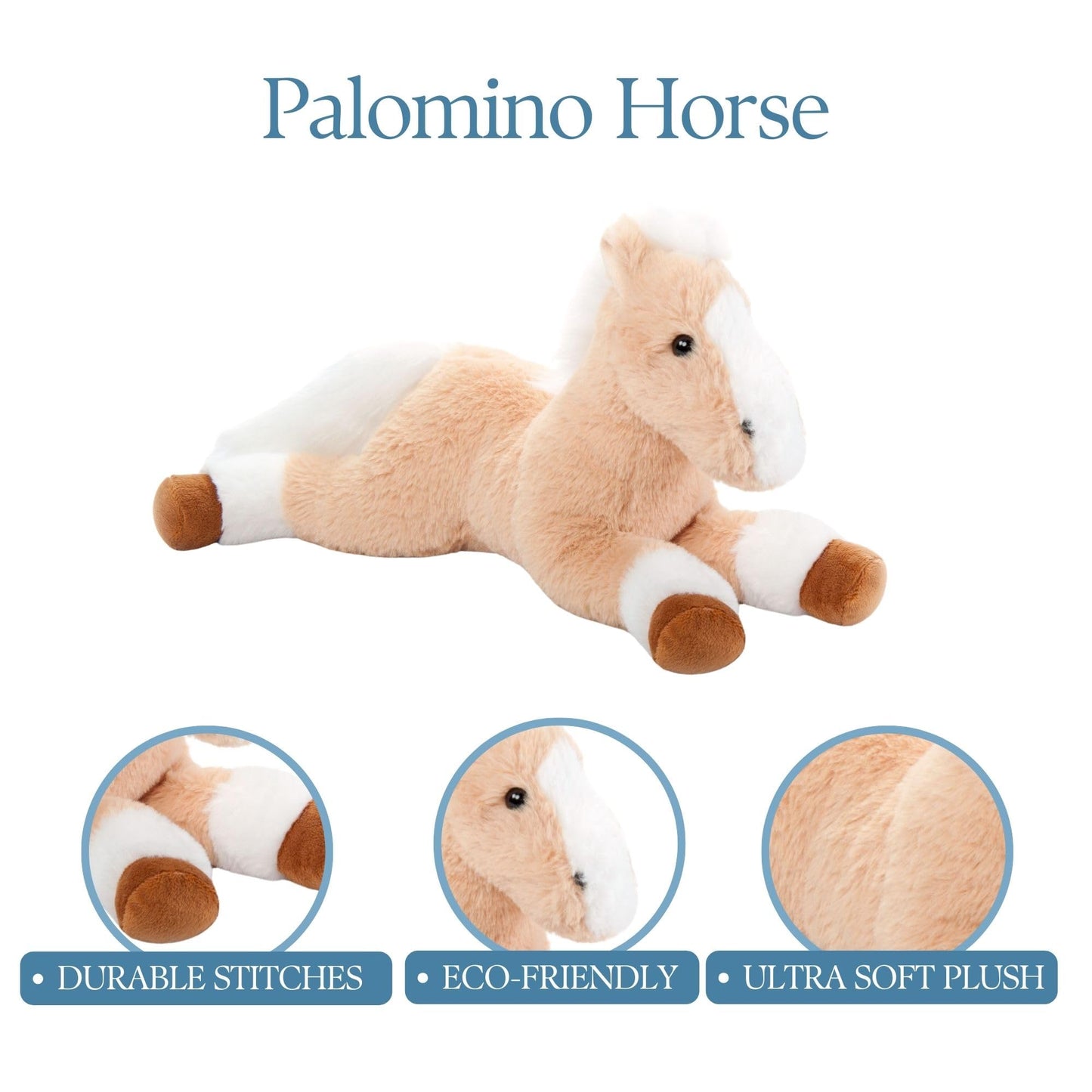 The Petting Zoo Floppy Palamino Horse Stuffed Animal Plushie, Gifts for Kids, Wild Onez Barnyard Animals, Palamino Horse Plush Toy, 16 inches