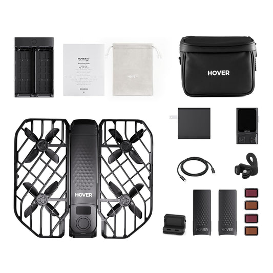HOVERAir X1 PRO 4K Drone with Camera, Foldable Action Flying Camera with 42 KM/H Follow Speed, 15+ Fully Automatic Flight Modes, Fly Anywhere with OmniTerrain, SmoothCapture 2.0(Cycling Combo)