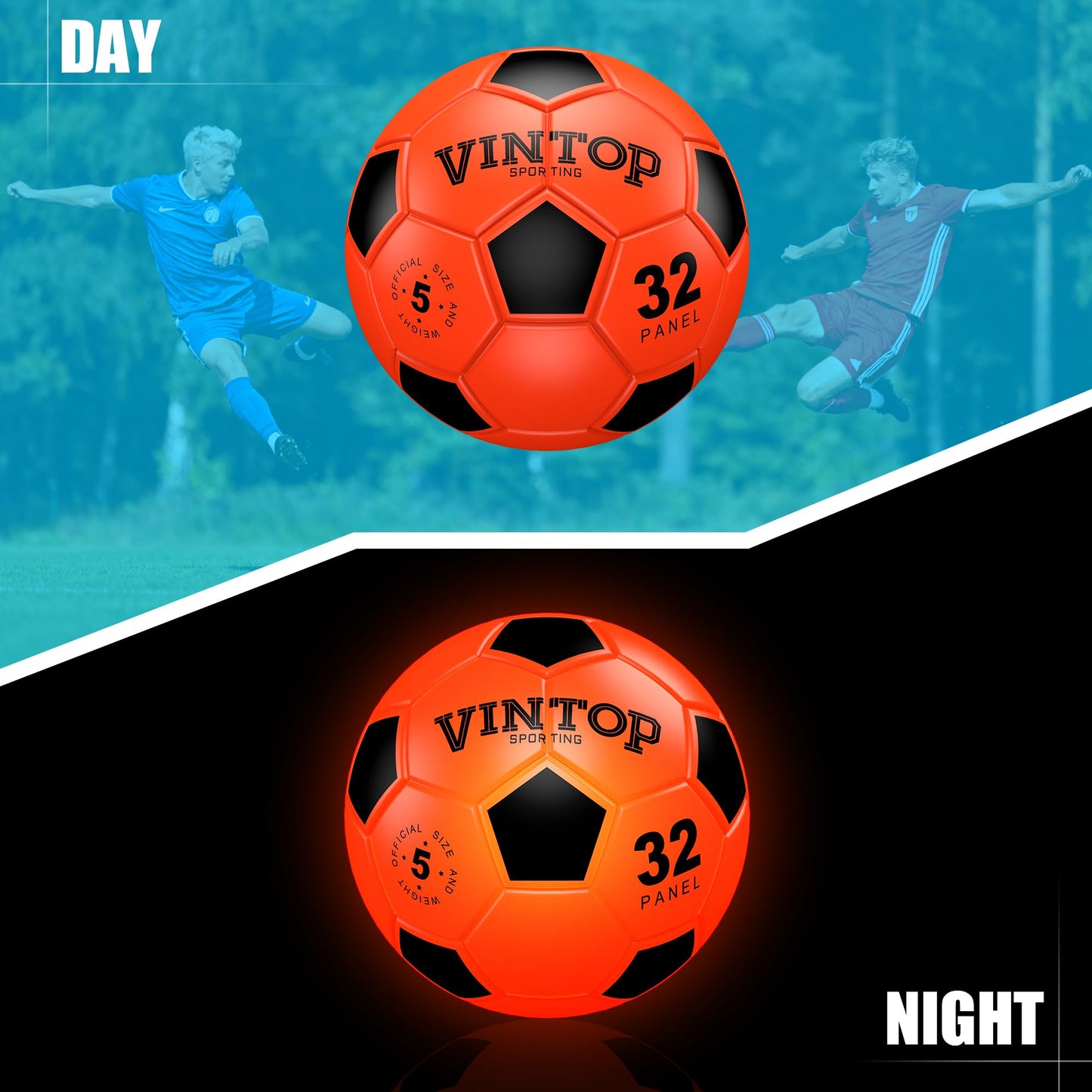 HIEMAO Glow in The Dark Soccer Ball for Kids Boys Ages 8-12 15, Light Up LED Soccer Ball Toys with Pump for Indoor/Outdoor, Fun Gift for Teens Christmas Birthday, Size 5 Night Sports Gear Games