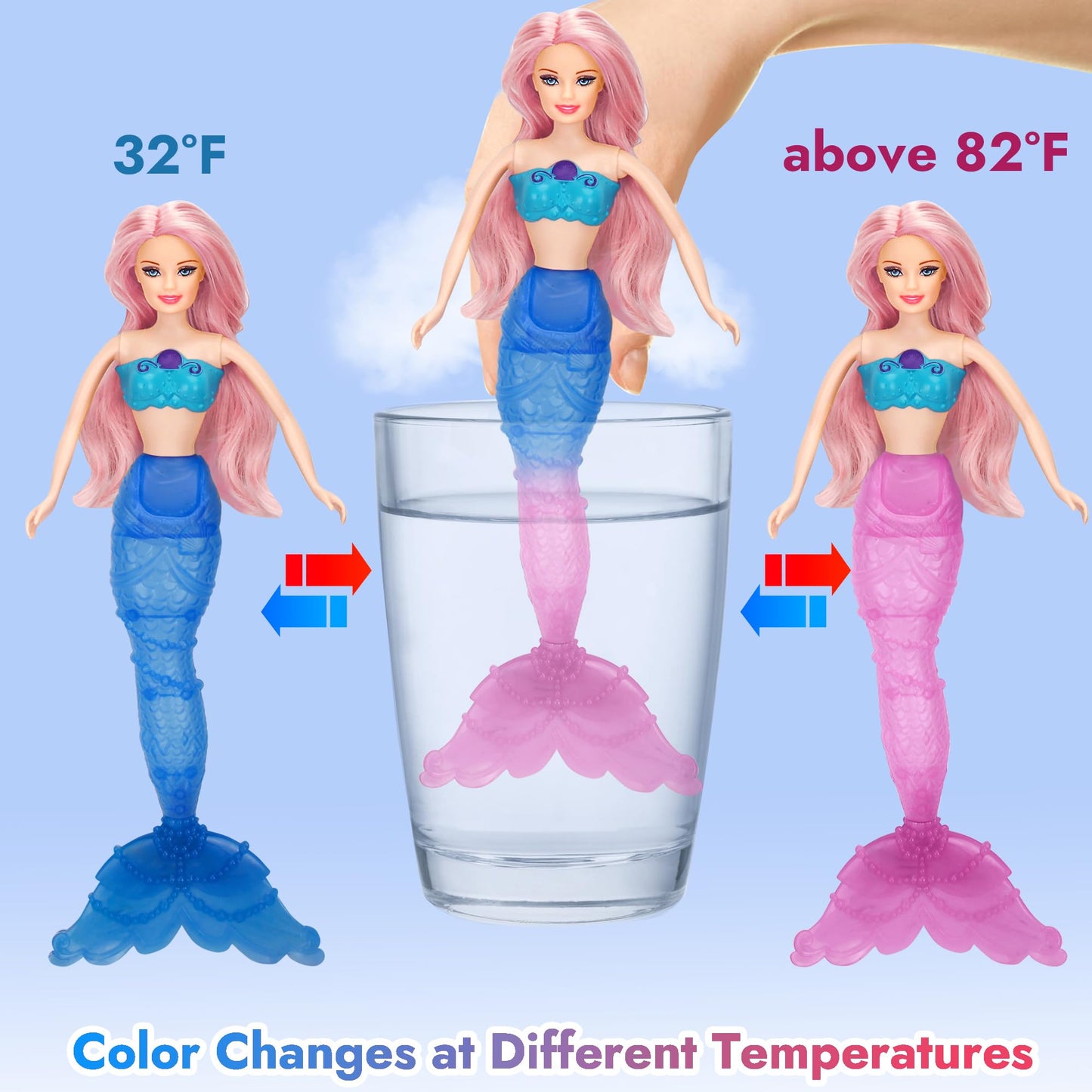 BETTINA Princess Doll with Seahorse Play Gift Set | Magic Color Changing Mermaid Doll, Princess Mermaid Toy with Seahorse & Dolls Accessories