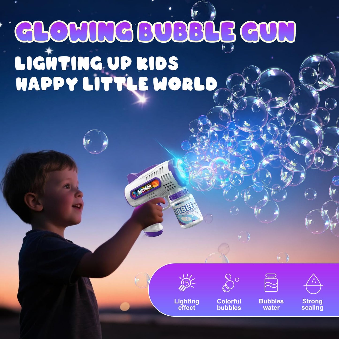 Britik 3 Pack Bubble Guns with Bubbles Solution: Automatic Bubble Maker Machine for Boys Girls, Bubble Guns Outdoor Toys for Toddlers, Party, Wedding Birthday Gifts for Ages 3 4 5 6 7 8 Year Old Kid