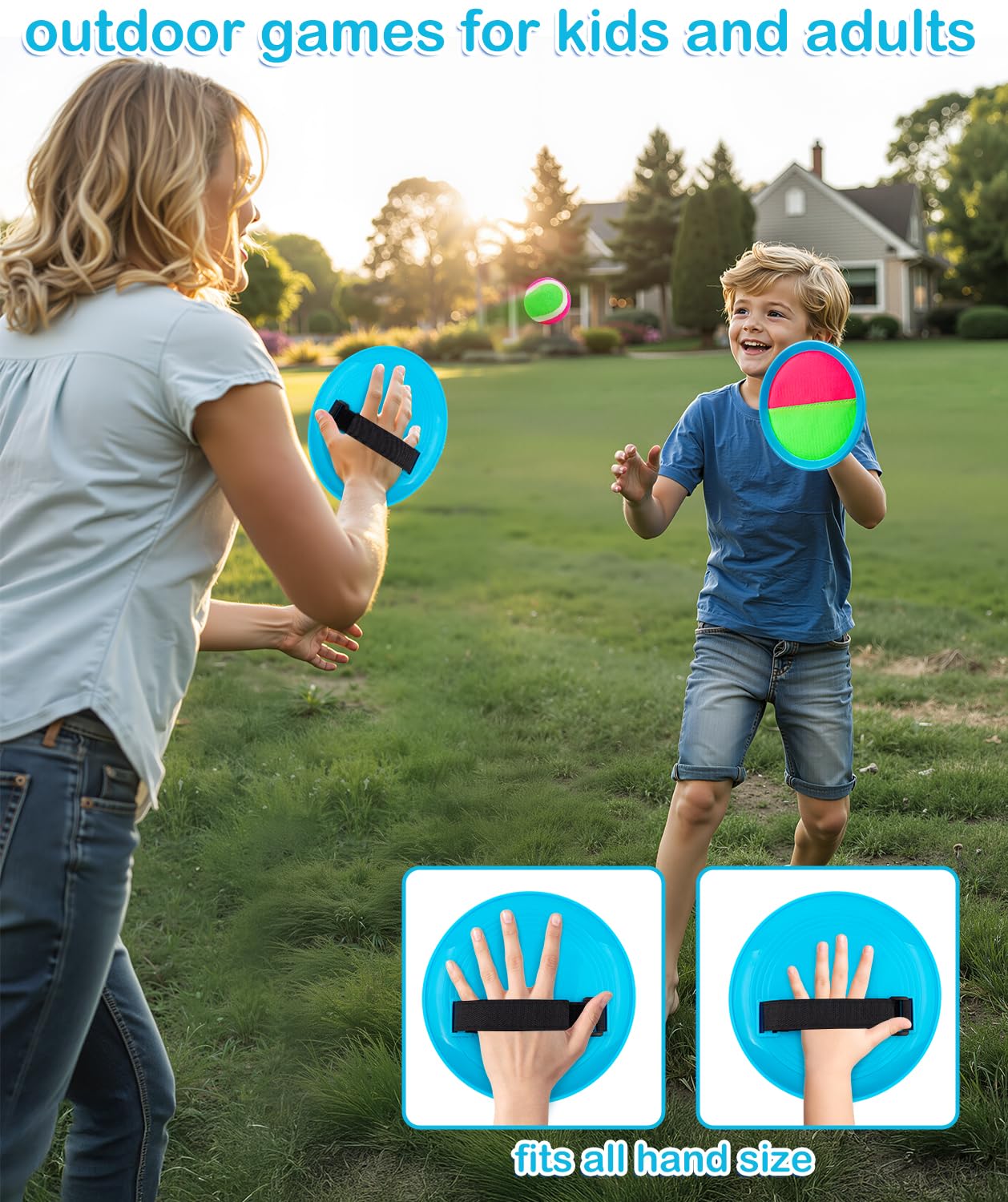 Qrooper Toddler Toys Toss and Catch Ball Set, Toys for 3 4 5 6 7 8 Year Old Boys Girls Birthday Gift, Yard Outdoor Games for Kids Ages 4-8 8-12 Beach Pool