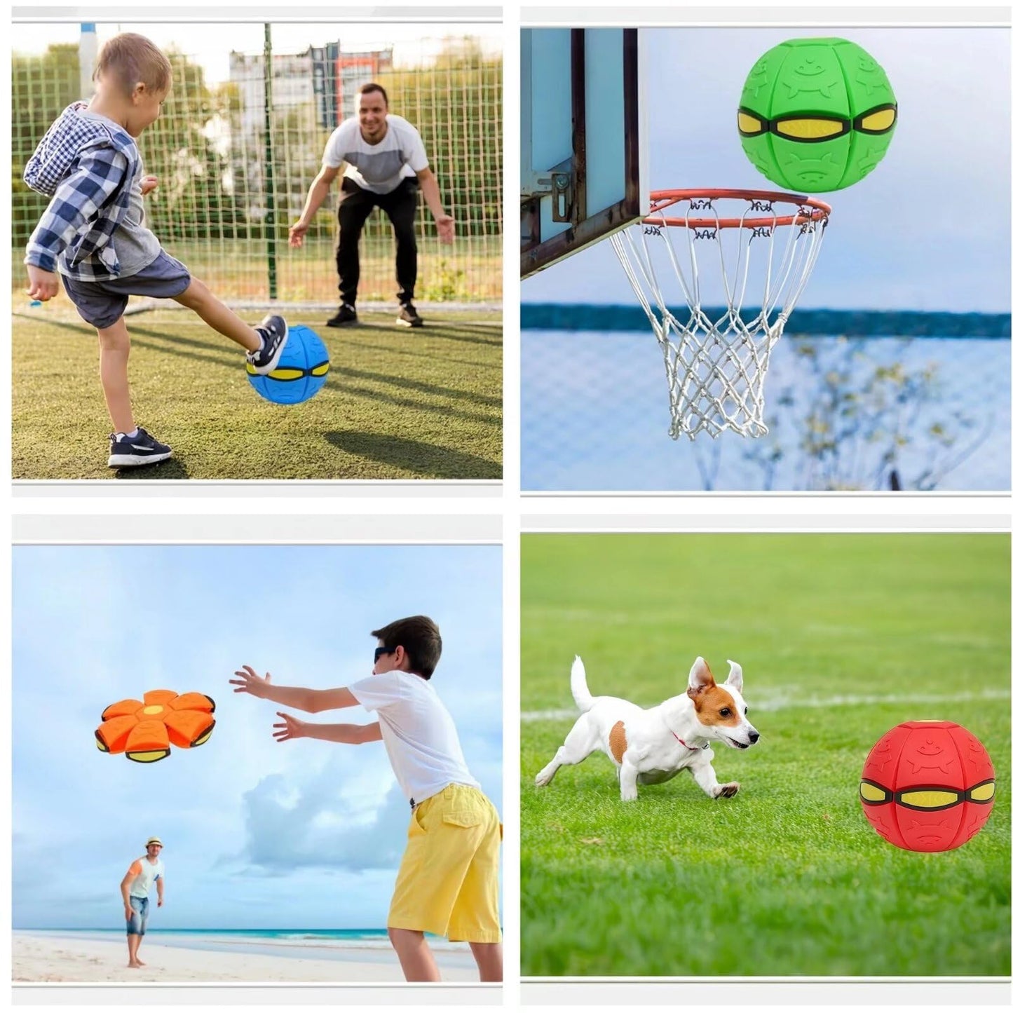 Changexinyue 2pc 2-in-1 Dual Form Freely Switchable Magic Bouncing Ball Toy with Six Light Suitable for Indoor & Outdoor
