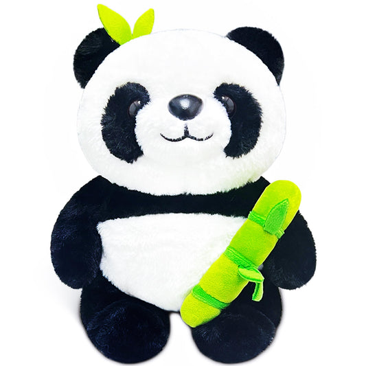 LoYuSenn Cute Panda Stuffed Animal Plush Toys, 10" Kawaii Plushies for Girls ＆ Boys, Soft Panda Stuffed Animal Holding Bamboo, Plush Toys for Baby and Kid Birthday Gifts, Party Favors