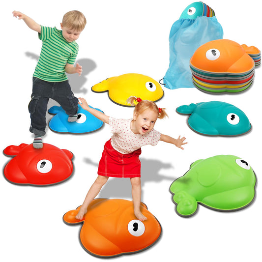 TERRAMUS Goldfish Balance Stepping Stones for Kids, 6PC Non-Slip Jumping Steps Stones, Toddler Obstacle Course Game Promote Coordination, Indoor Outdoor Sensory Toys for Boys Girls Ages 3 4 5 6 7 8