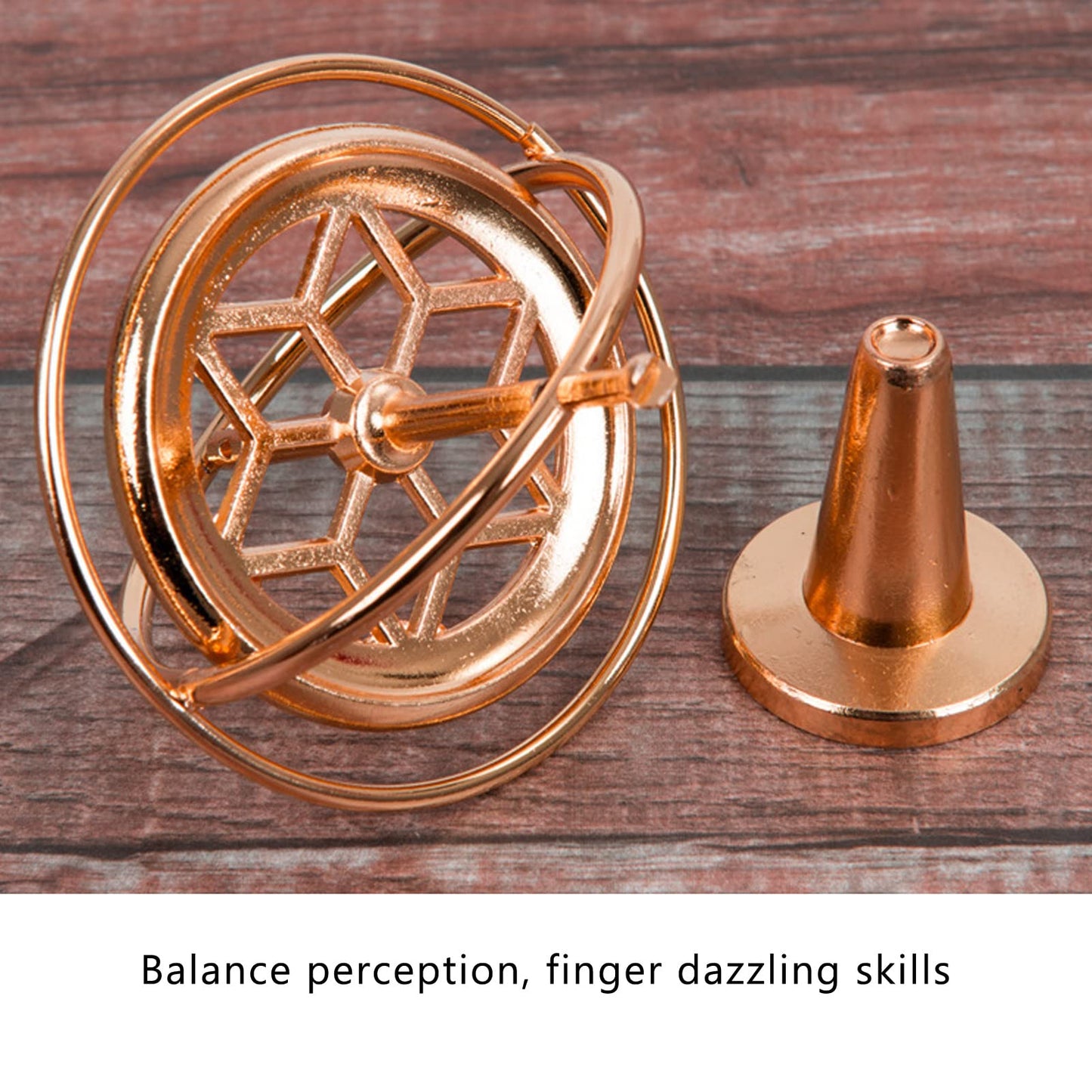 Mini Gyroscope, Metal Gyroscope, Bracket Gyroscope Decompression Toy Mini Balance Spinning Top Artifact Rose