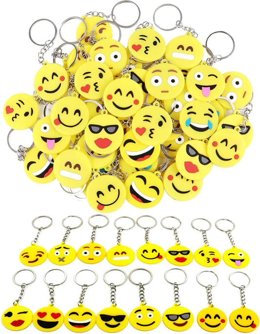 CRSUSUKJ 32 Pack Mini Emoticon Keychain Plush(16 expressions), Cute Keychain, Party Favors for Kids, Keychains, Valentine's Day Gifts/ Birthday Party Supplies, Emoticon Gifts Toys Carnival Prizes...