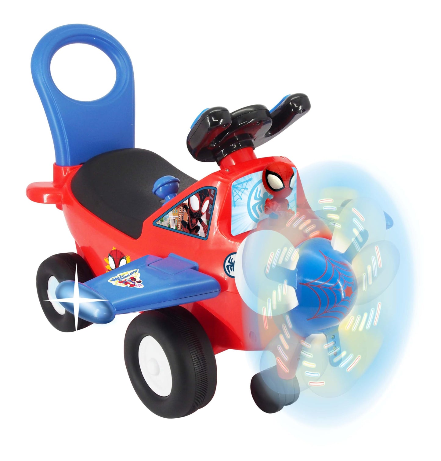 Kiddieland Spidey Lights & Sounds Activity Plane for Toddlers, Interactive Toy Airplane with Flashing Propeller, Engine Effects, Durable Safe Design, Ages 12–36 Months