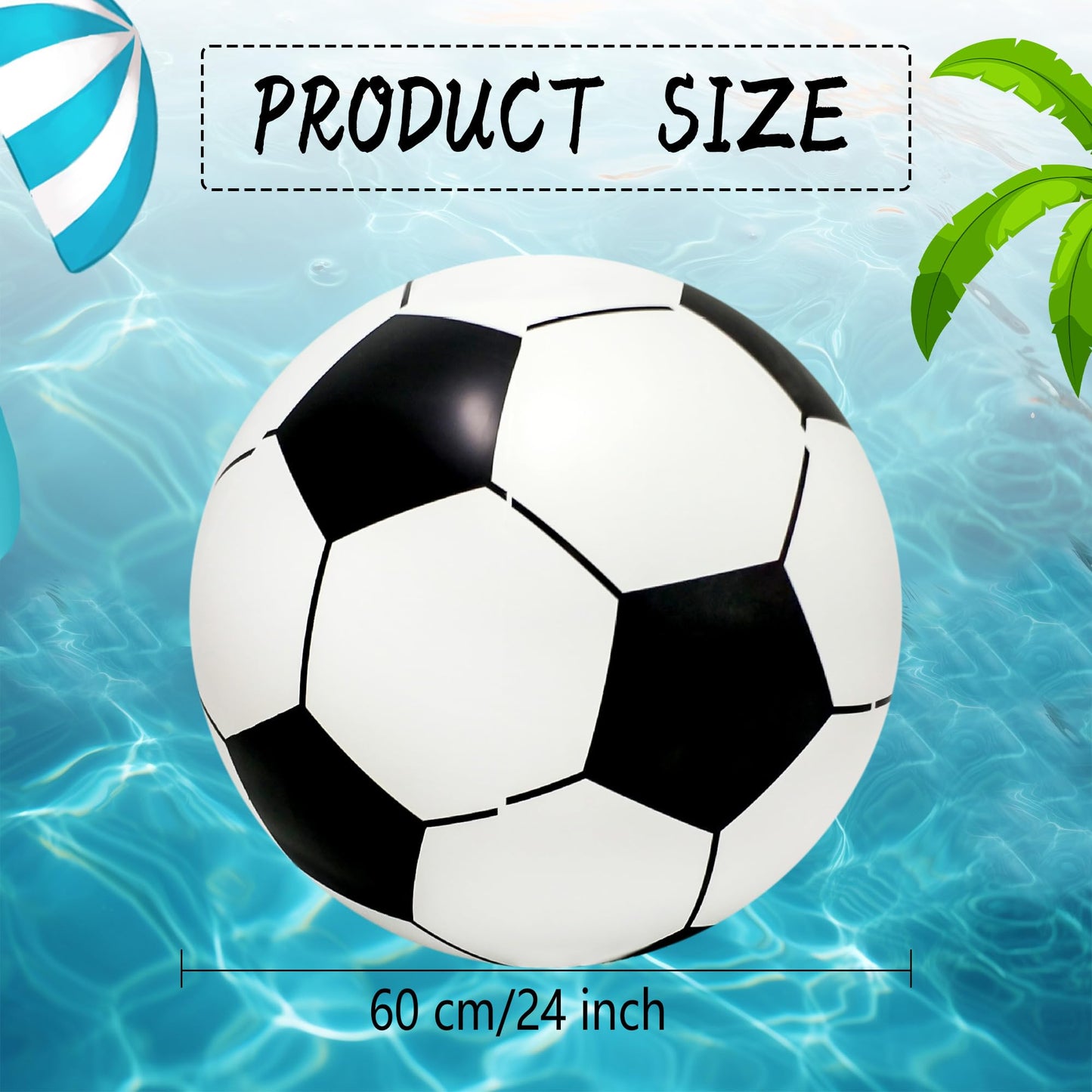 Sonarun 2 Pack 24 Inch Large Inflatable Soccer Balls Giant Beach Game Balls Jumbo Blow Up Soccer Balls Toys for Soccer Ball Sports Outdoor Summer Pool Beach Party Favors