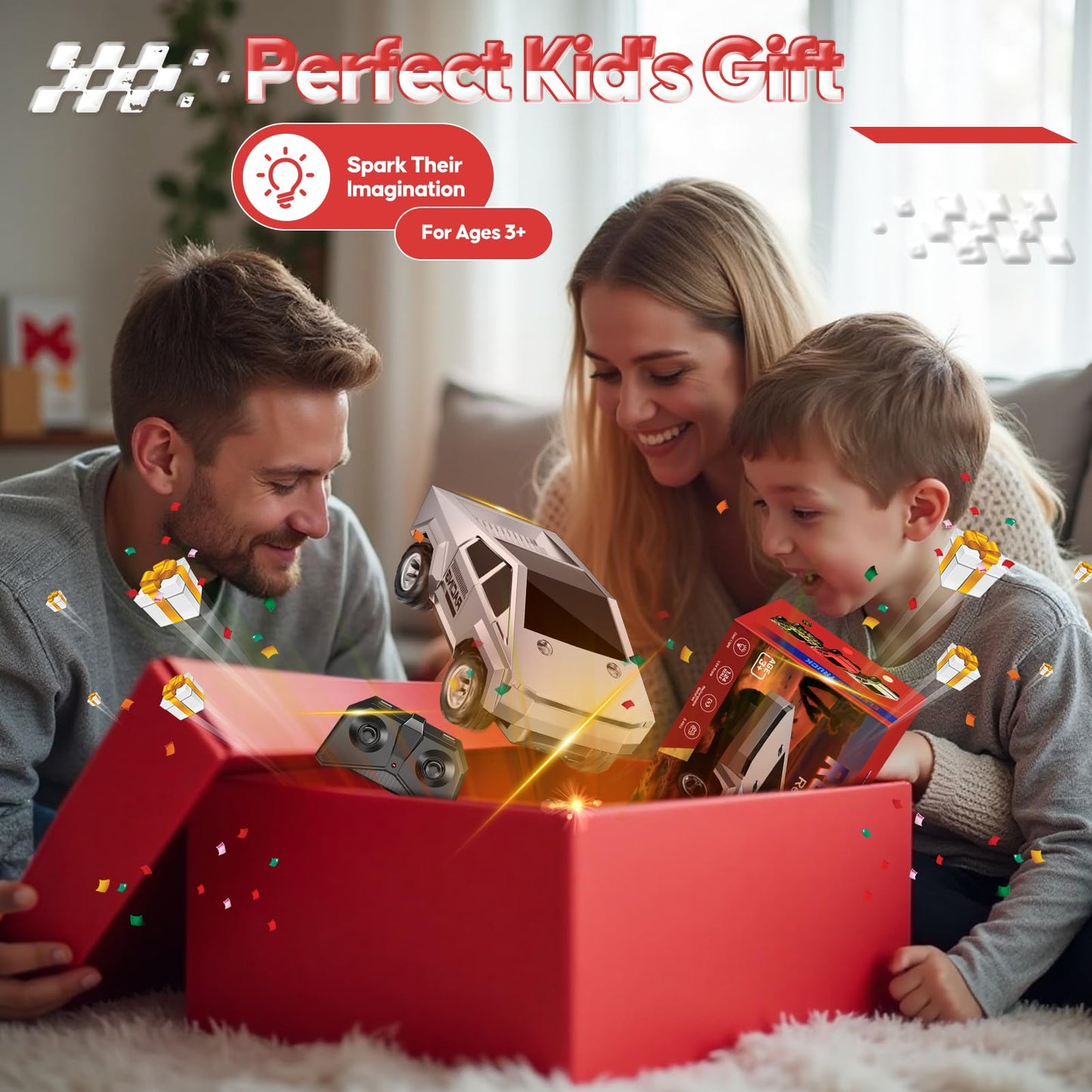 ValueTalks 1:24 RC Car Toys, All Terrain High Speed 2WD RC Truck with Light and Loadspace, 2.4GHz Off-Road Vehicles Remote Control Car, Electric Vehicle Toys Gift for Boys Girls Age 3+