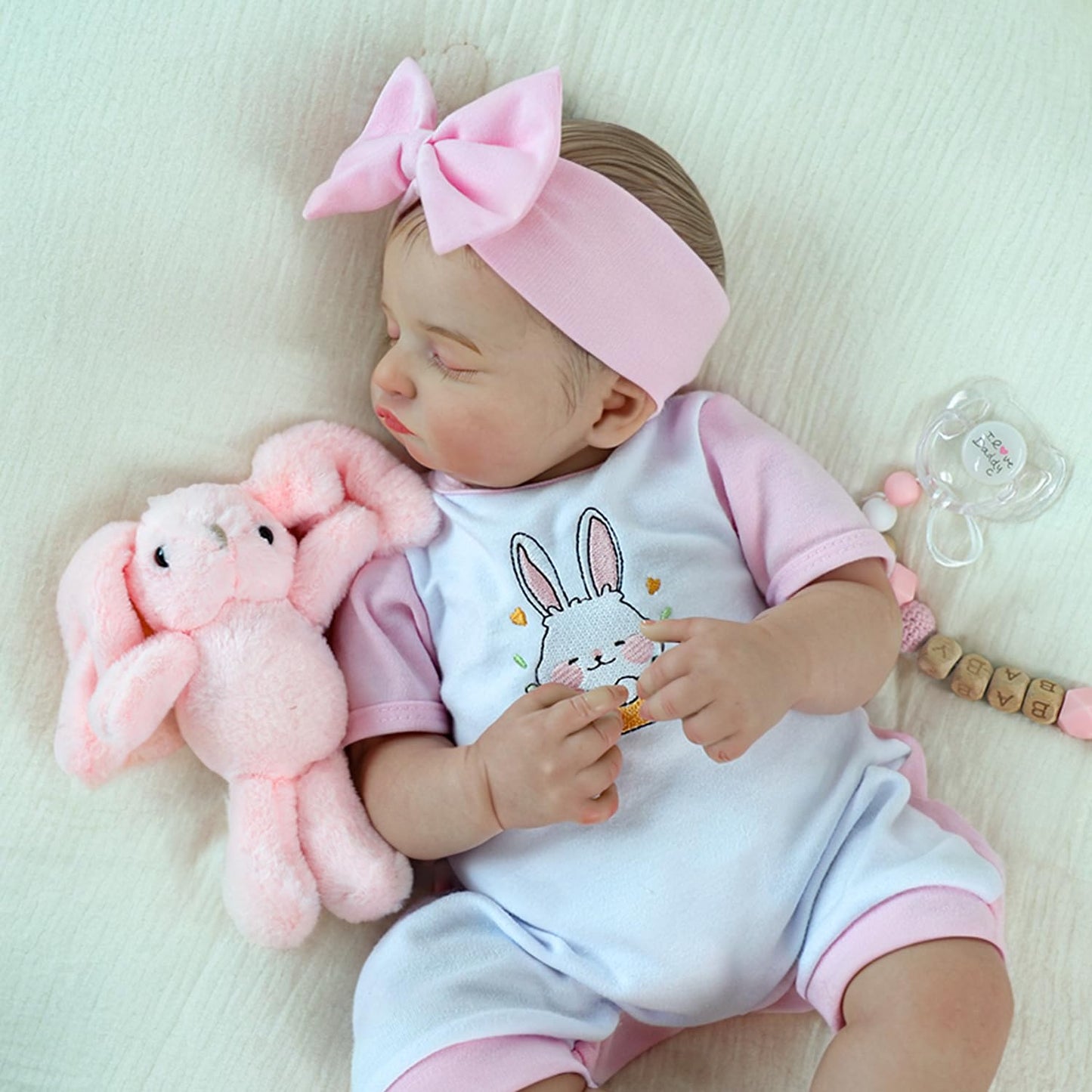 KSBD Realistic Reborn Baby Girl- 20 inch Full Vinyl Lifelike Newborn Baby Dolls, Realistic Real Life Baby Dolls Gift Set for Kids Age 3 +