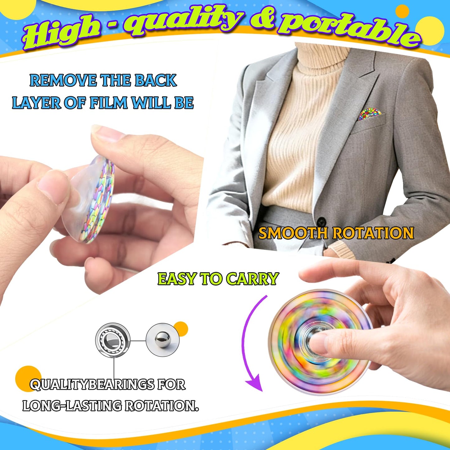 30 Pack Mini Fidget Spinner Toys Bulk,Party Favors Supplies Goodie Bag Stuffers Gifts for Kids Boys Girls Adults Anxiety ADHD Stress Relief,Carnival Treasure Box Sensory Toys Classroom Prizes