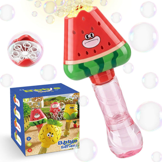 Aooess Bubble Wands for Kids Ages 3-5 Years Old: Automatic Bubble Machine for Kid, Light Up Bubble Wand Toddler Outdoor Toys, Summer Outdoor Party Birthday Gift for 3 4 5 6 7 8 Year Old Girls, Red