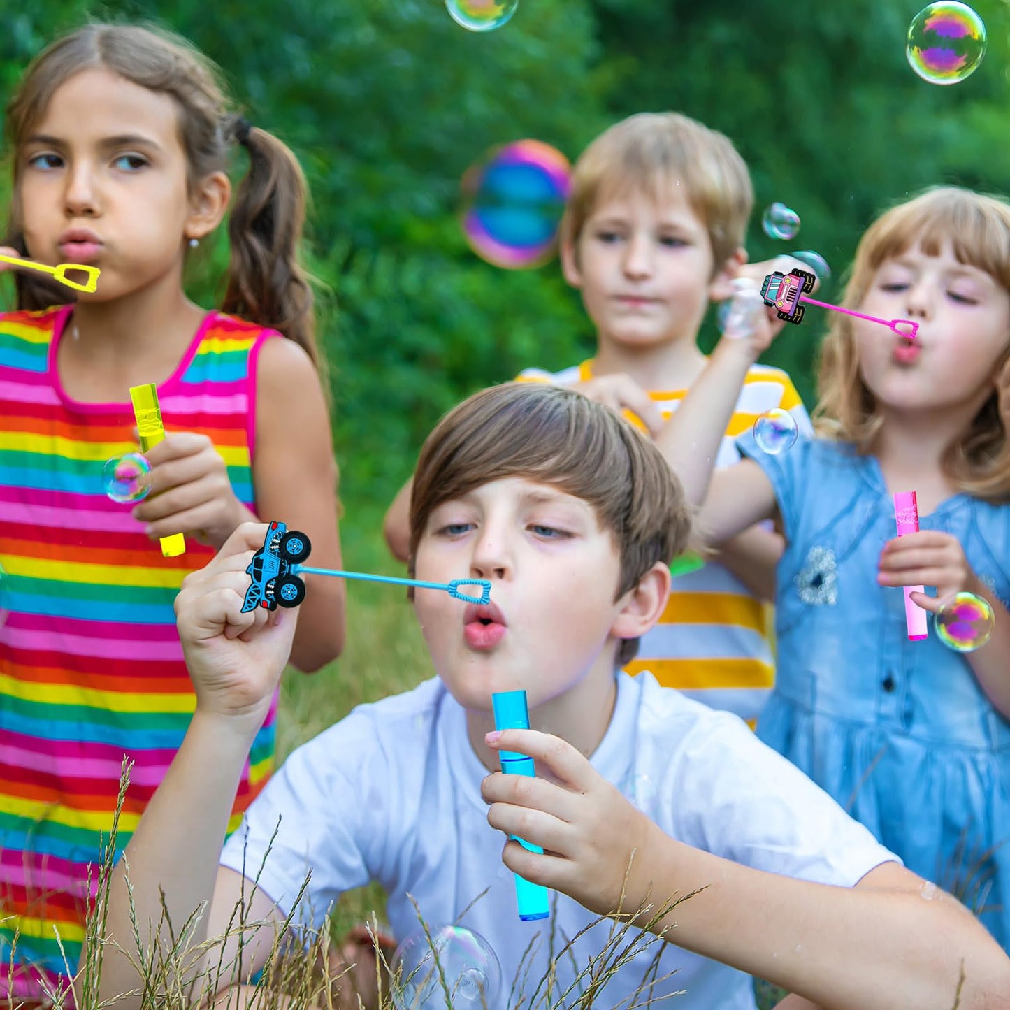 uoyoi Monster Truck Party Favors,24Pcs Car Bubble Wands for Kids,Cool Bubble Wand for Monster Truck Birthday Party Supplies,Classroom Prizes Pinata Goodie Bag Stuffers Gift